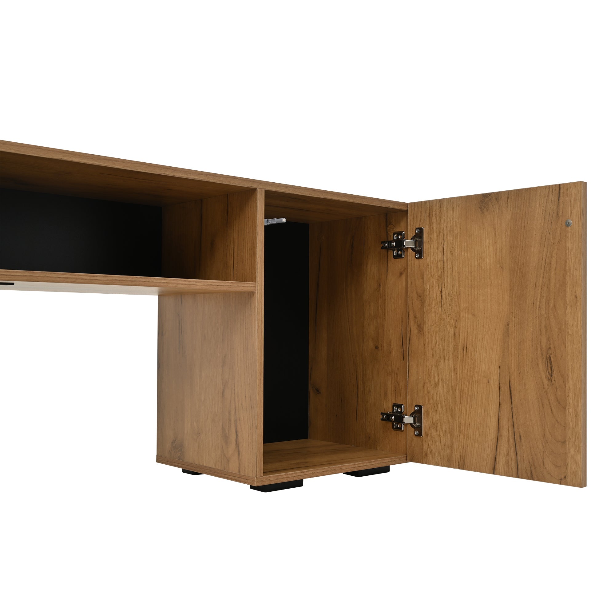 Logidon TV wall unit set display case two parts up to 265 cm oak black