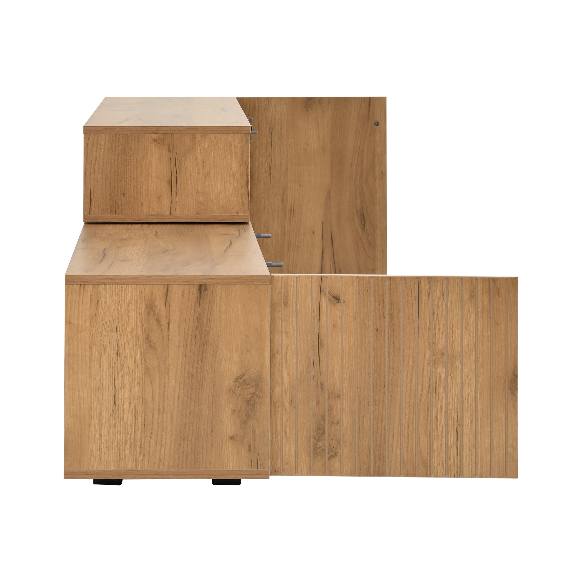 Logidon TV wall unit set display case two parts up to 265 cm oak black