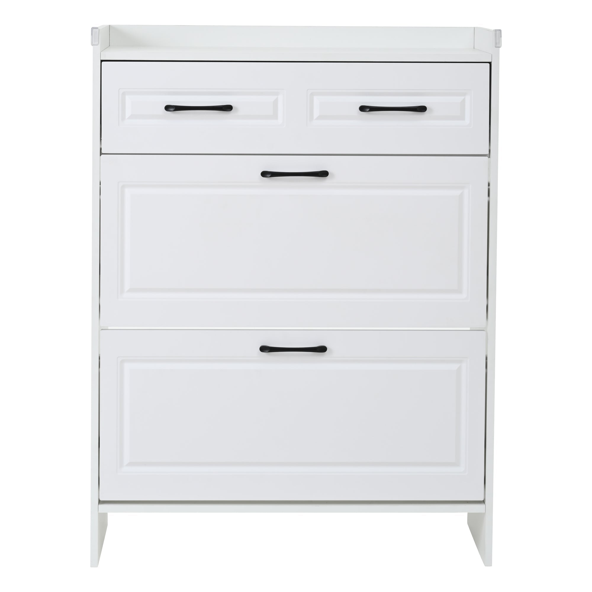 Logidon shoe cabinet white MDF 80 x 34 x 107.5 cm with 4 compartments and 1 drawer