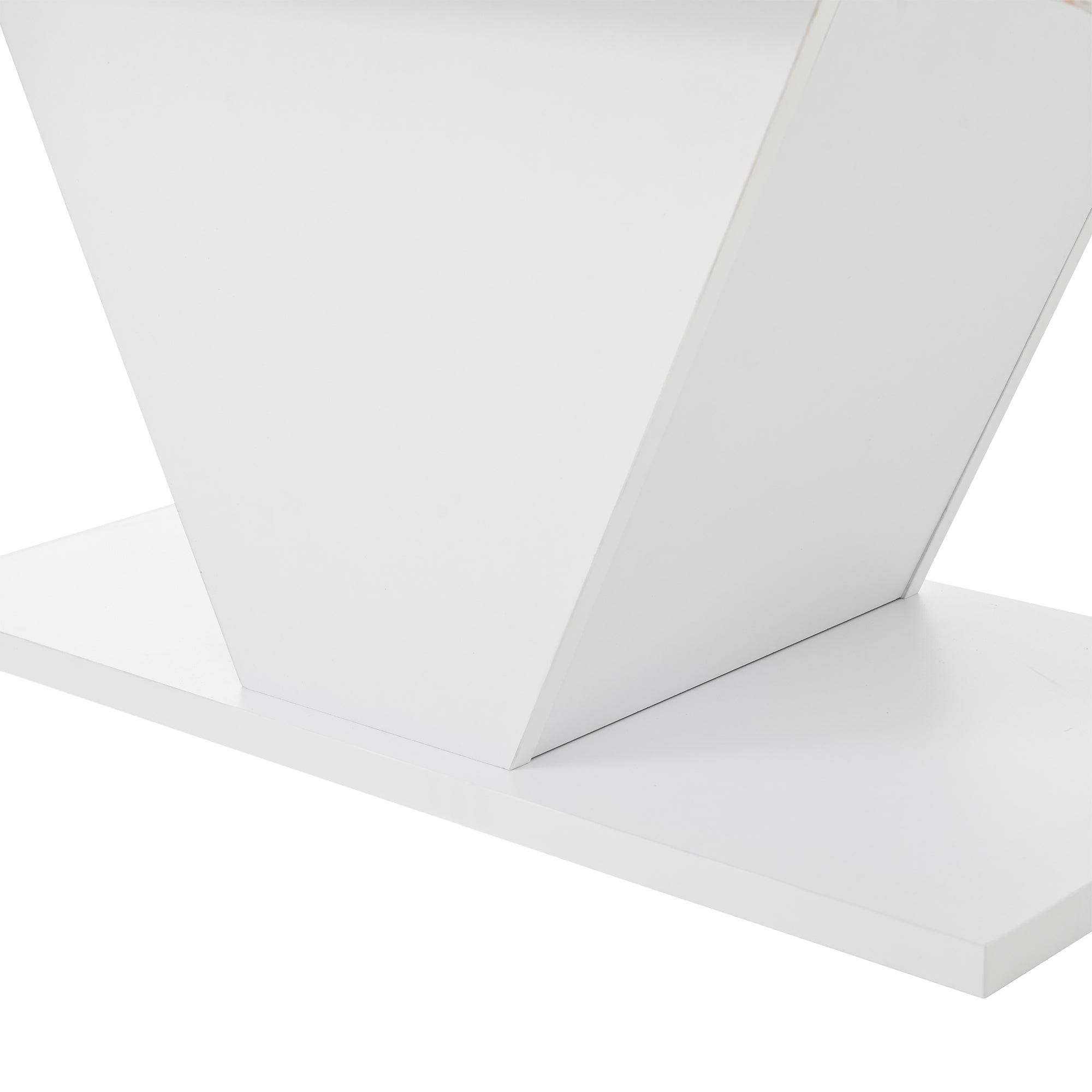 Logidon V-vorm salontafel wit hoogglans LED verlichting 100x50x46 cm