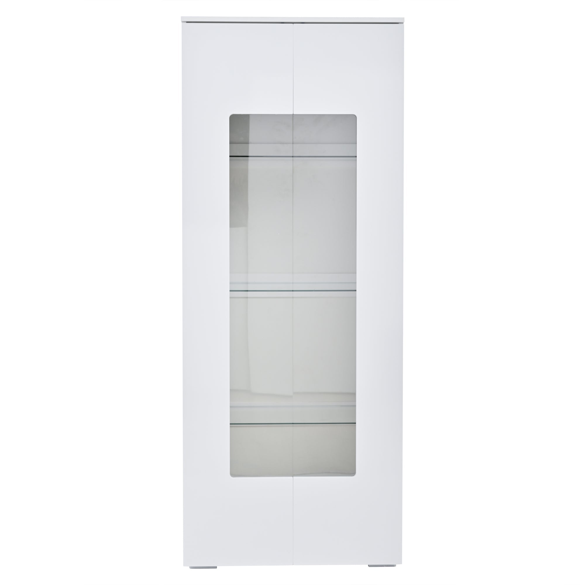 Logidon hoogglans vitrinekast 70x40x173 cm wit met LED-verlichting