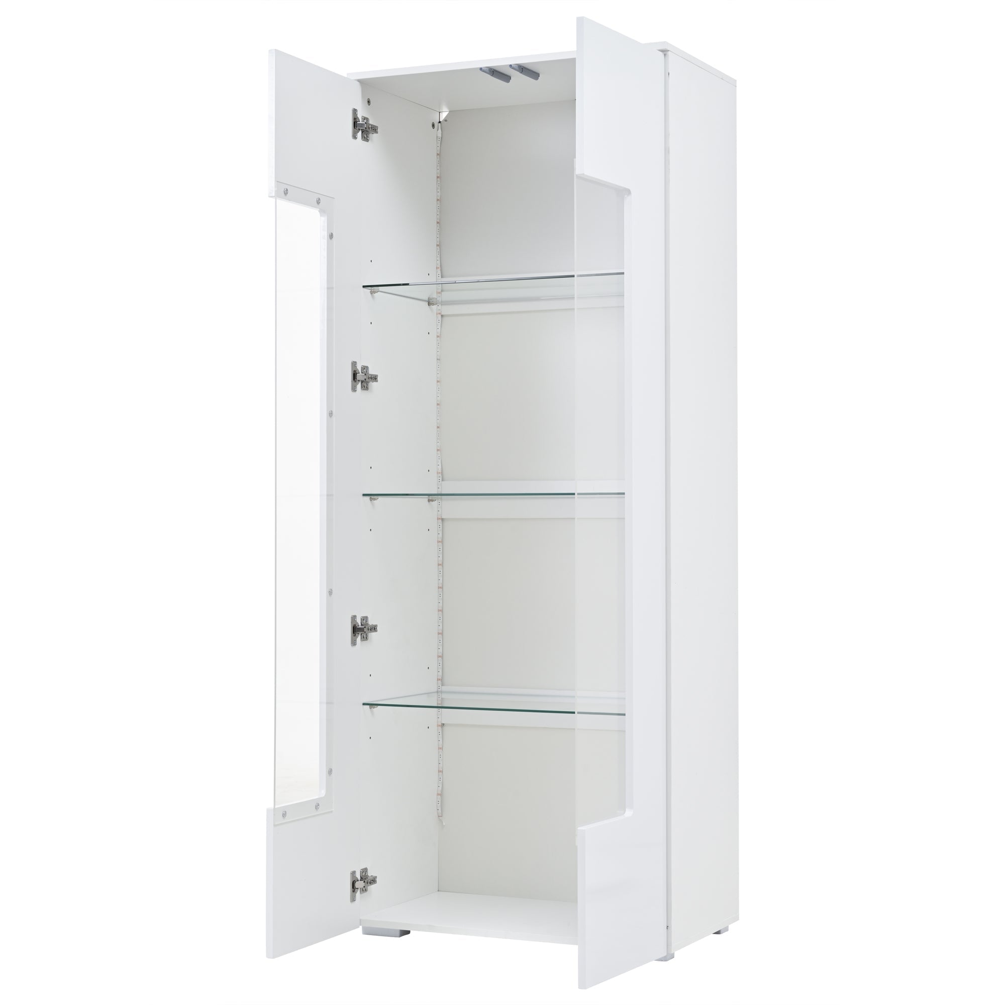 Logidon hoogglans vitrinekast 70x40x173 cm wit met LED-verlichting