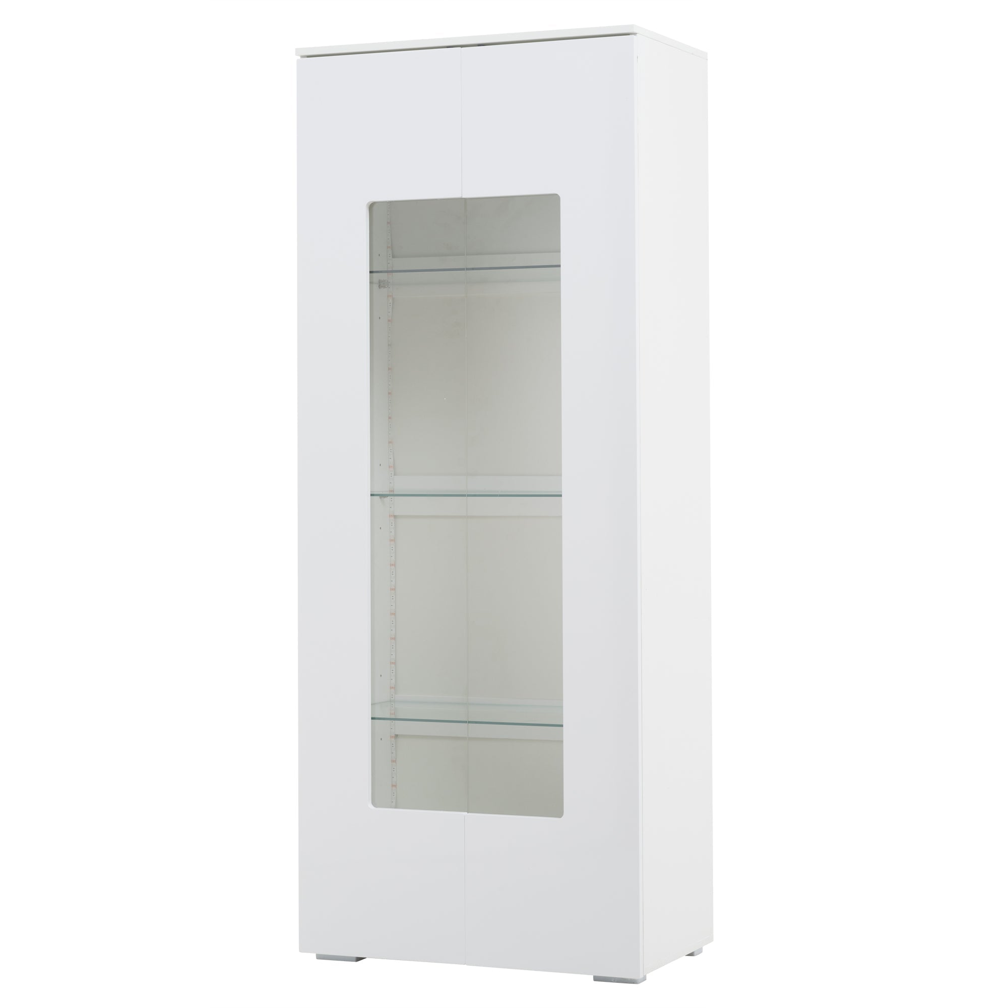 Logidon hoogglans vitrinekast 70x40x173 cm wit met LED-verlichting