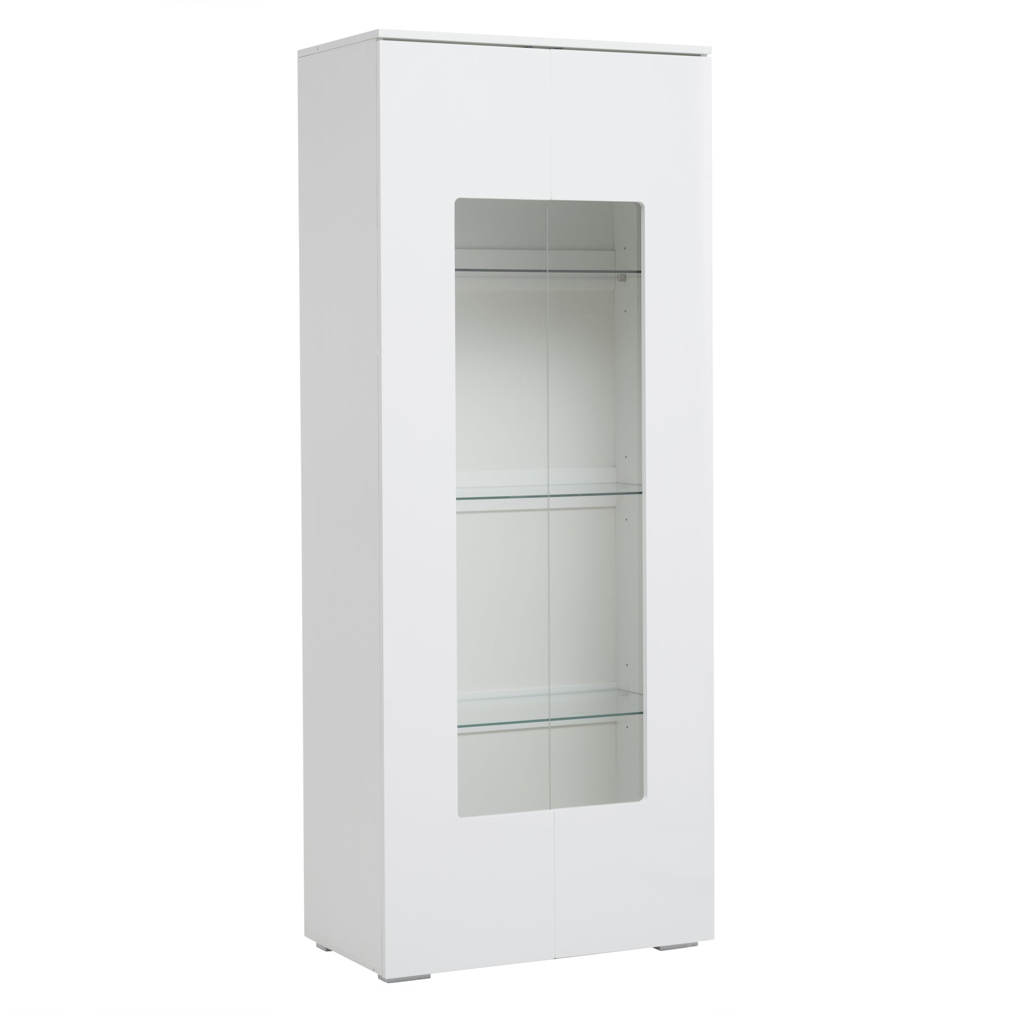 Logidon hoogglans vitrinekast 70x40x173 cm wit met LED-verlichting
