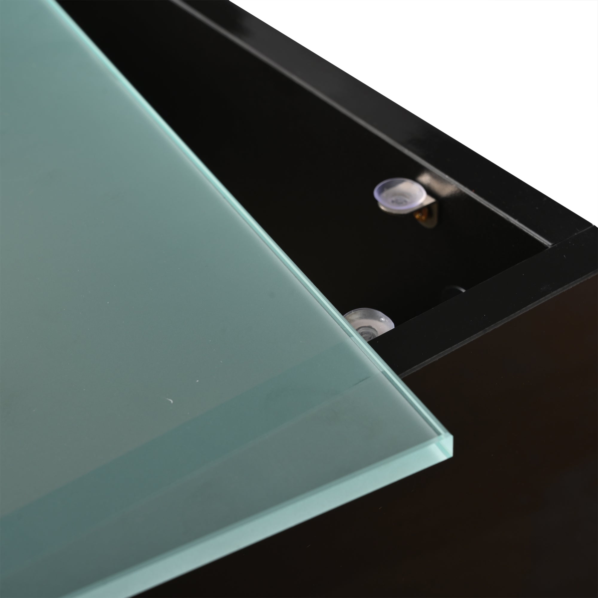 Logidon salontafel 70x70 cm glazen tafelblad LED zwart