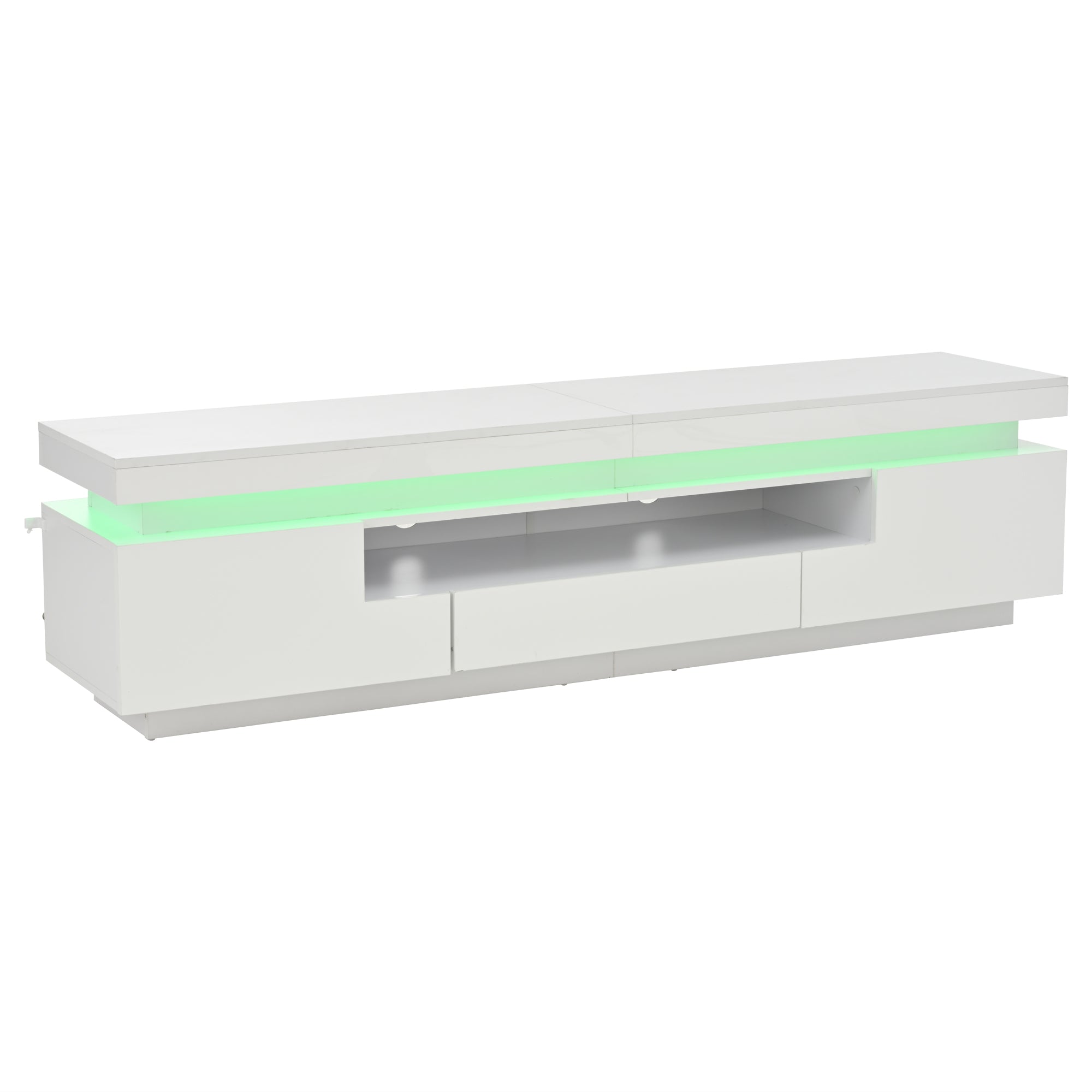 Logidon wit hoogglans LED lowboard 175x38x45 cm met 2 kasten