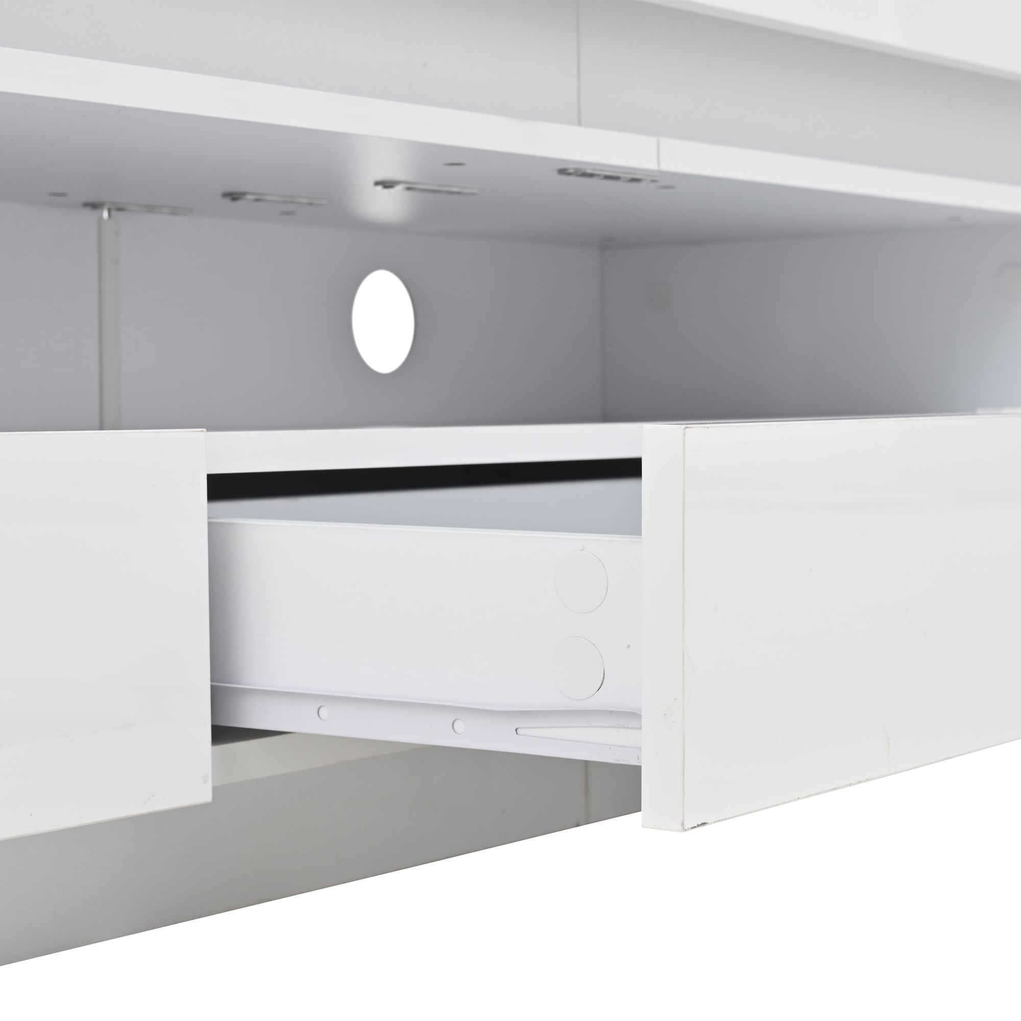 Logidon wit hoogglans LED lowboard 175x38x45 cm met 2 kasten