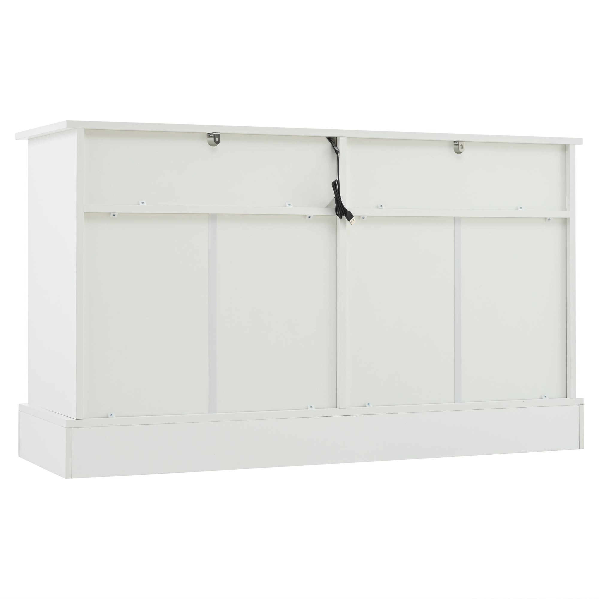 Logidon Dressoir 120x40x70 met LED-licht en halfopen opbergruimte Wit