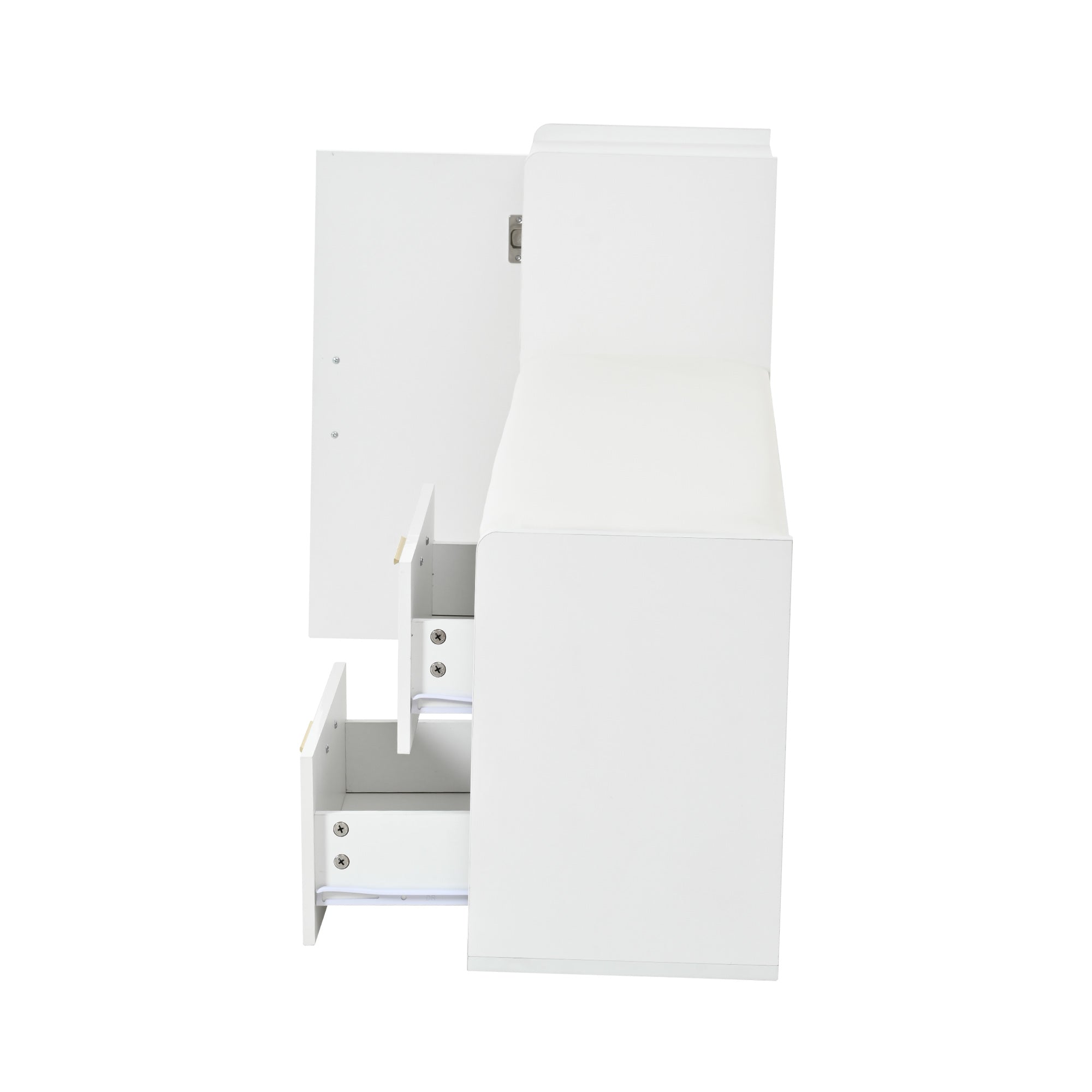 Logidon schoenenbank wit hoogglans 128x30x68 cm met 2 lades
