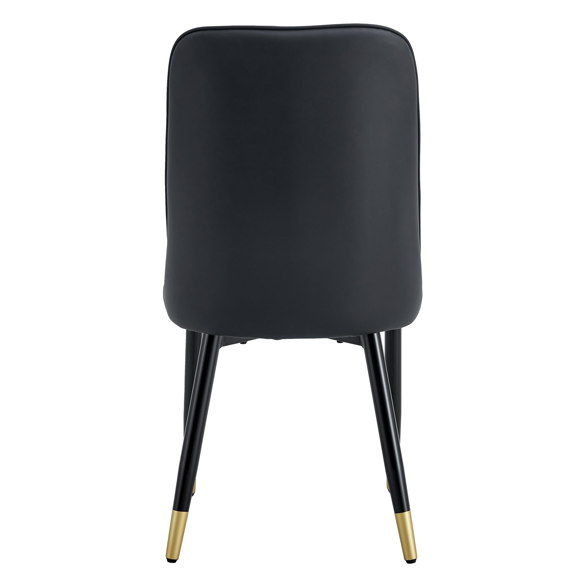 Logidon set van twee zwarte eetkamerstoelen met PU lederen rugkussens