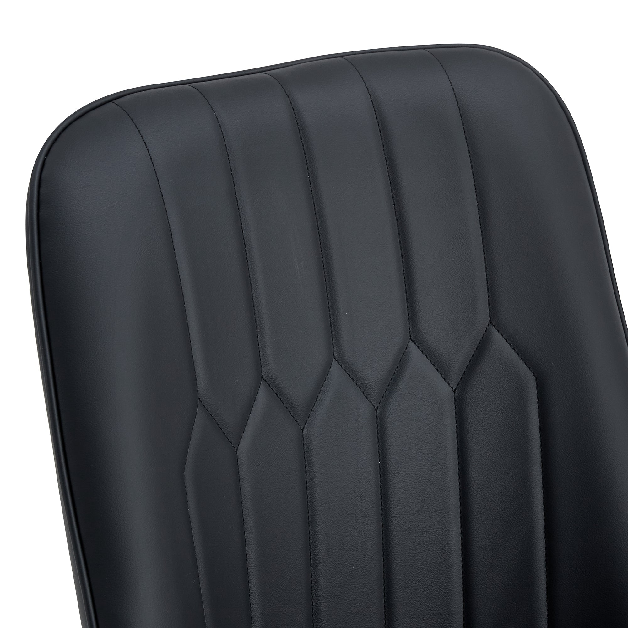 Logidon set van twee zwarte eetkamerstoelen met PU lederen rugkussens