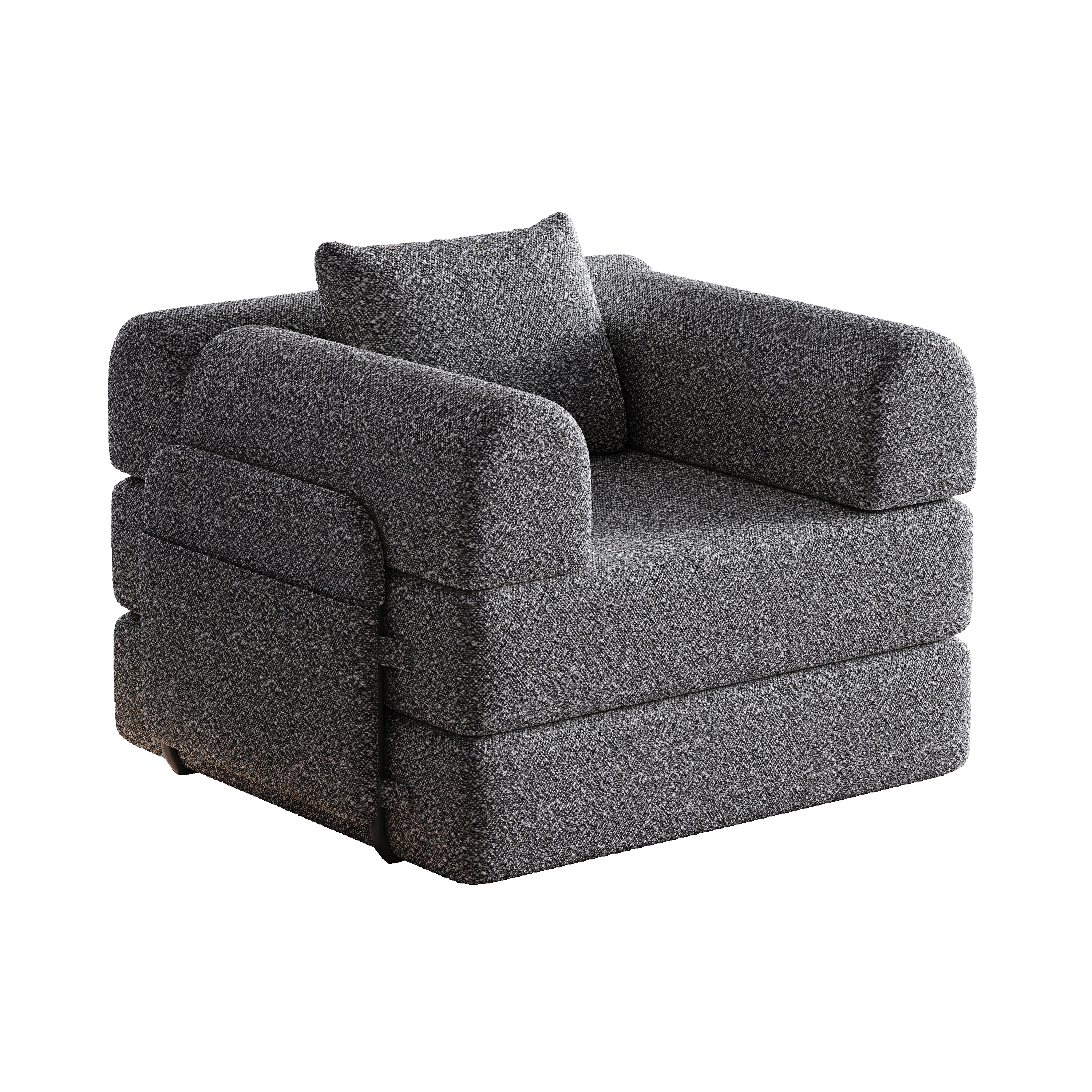 Logidon Chenille slaapbank 2-in-1 met opbergvak armleuning grijs fluweel