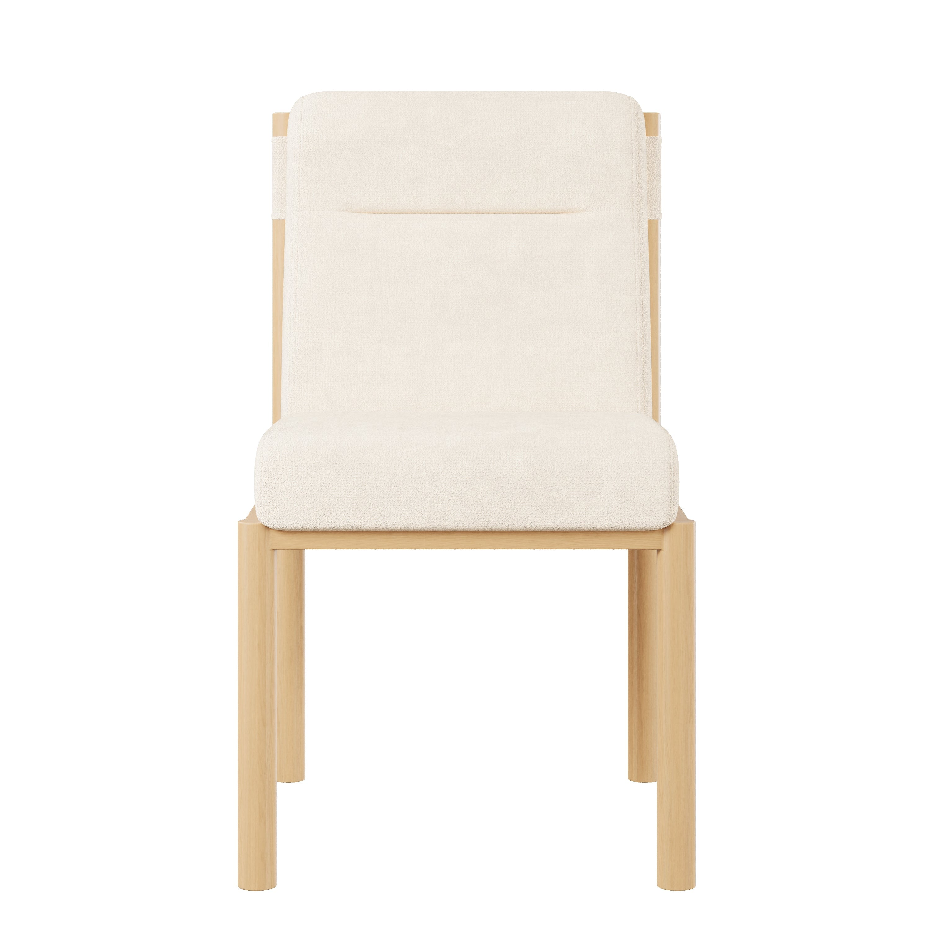 Logidon eetkamerstoelen set van 2 beige Sherpa stof eikenhoutlook