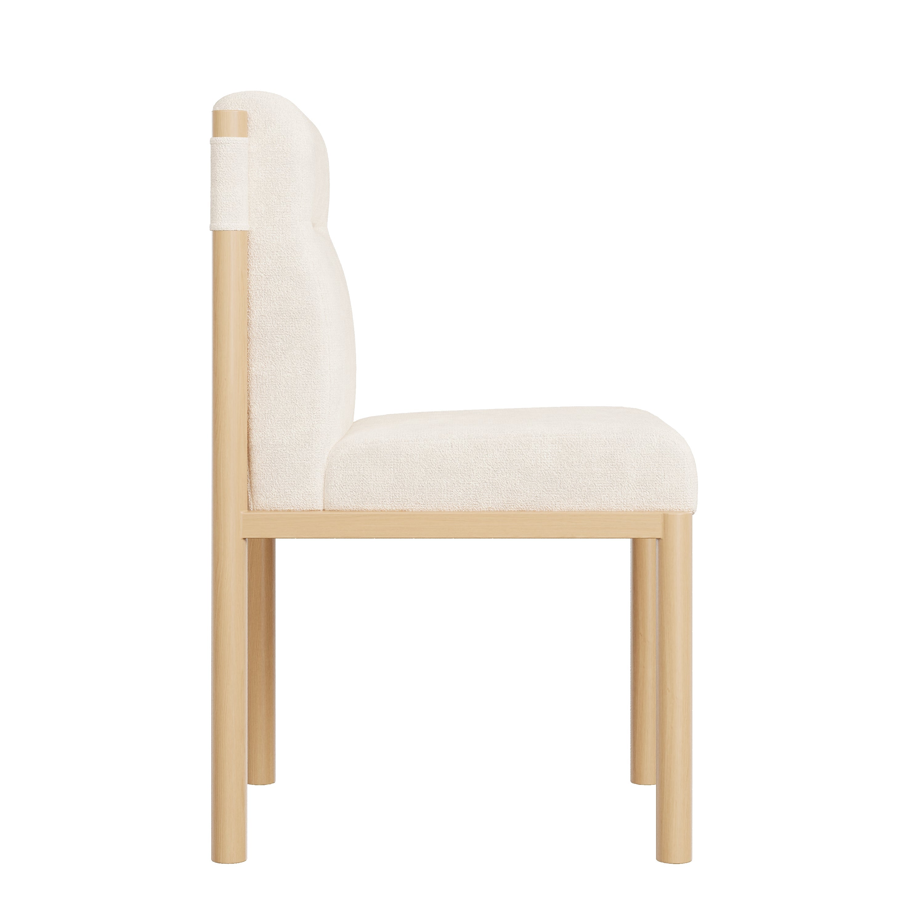 Logidon eetkamerstoelen set van 2 beige Sherpa stof eikenhoutlook