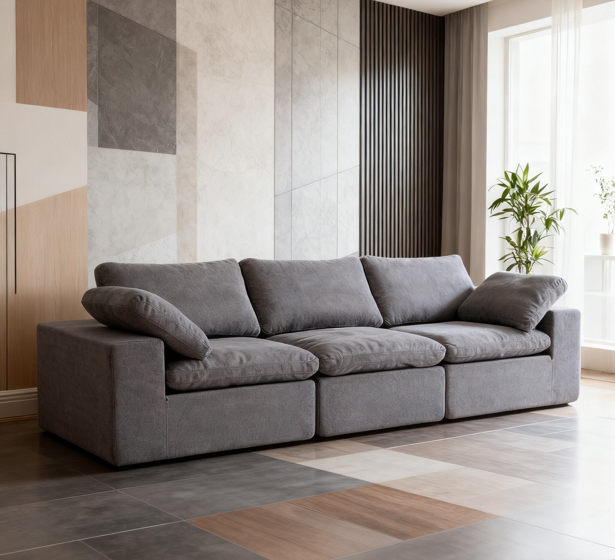 Logidon Cloud Modulaire Bank Grijs Diep Zitkussen