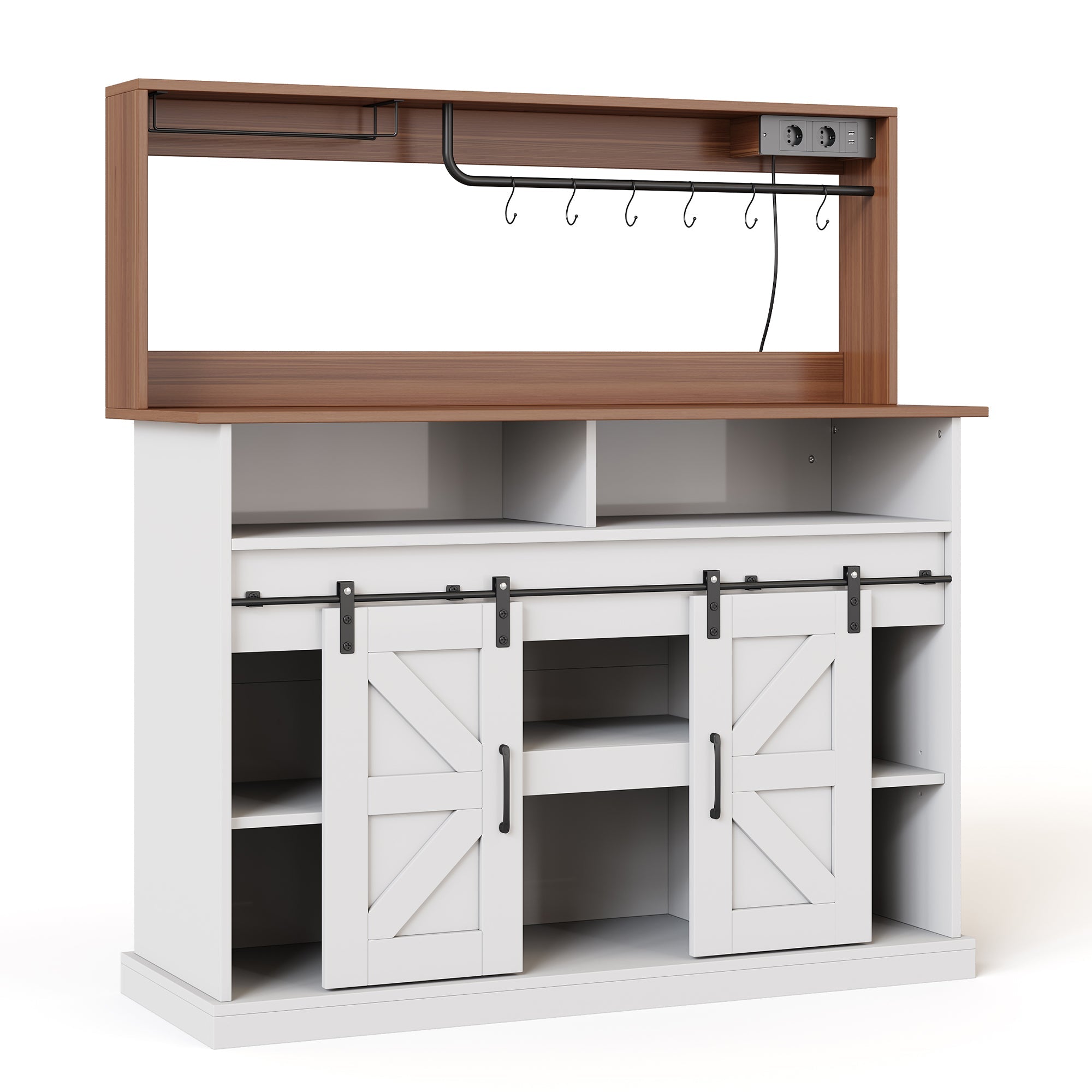 Logidon koffiebar 120 cm met glashouder en stopcontacten wit