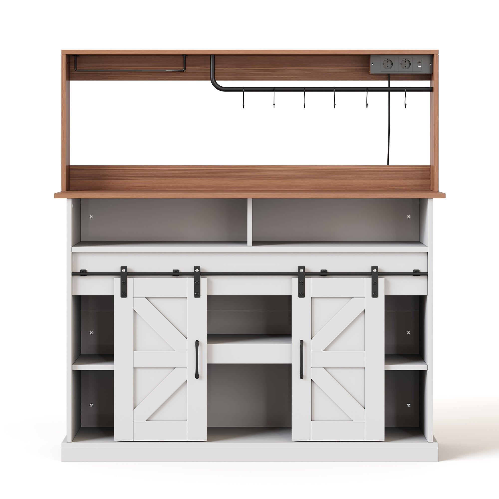 Logidon koffiebar 120 cm met glashouder en stopcontacten wit