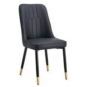 Logidon set van twee zwarte eetkamerstoelen met PU lederen rugkussens