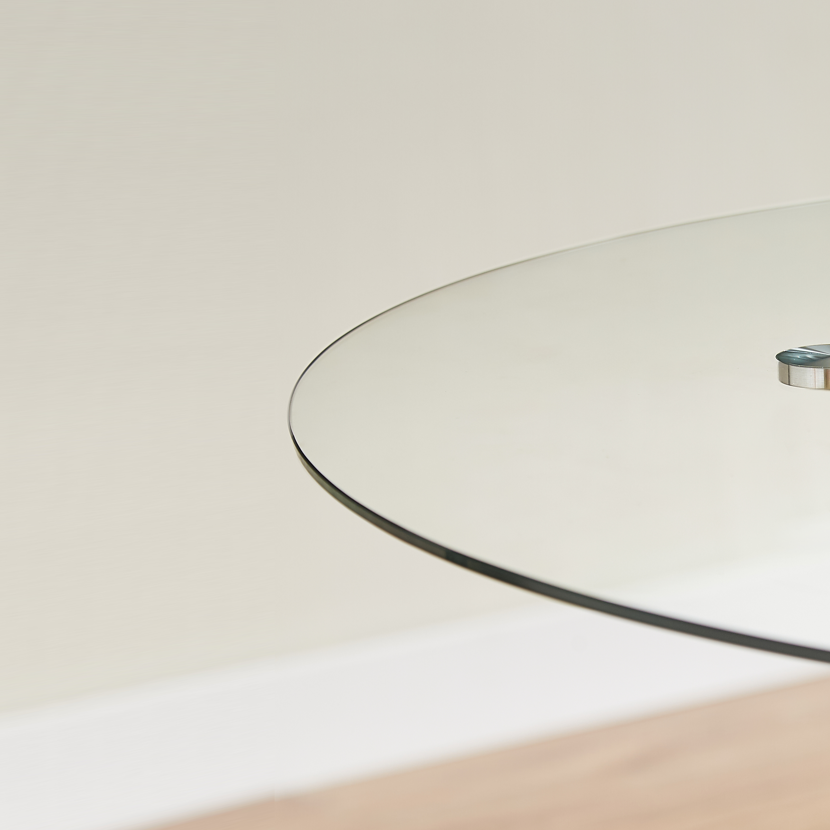 Logidon ronde glazen tafel 90 cm stabiel metalen onderstel zwart