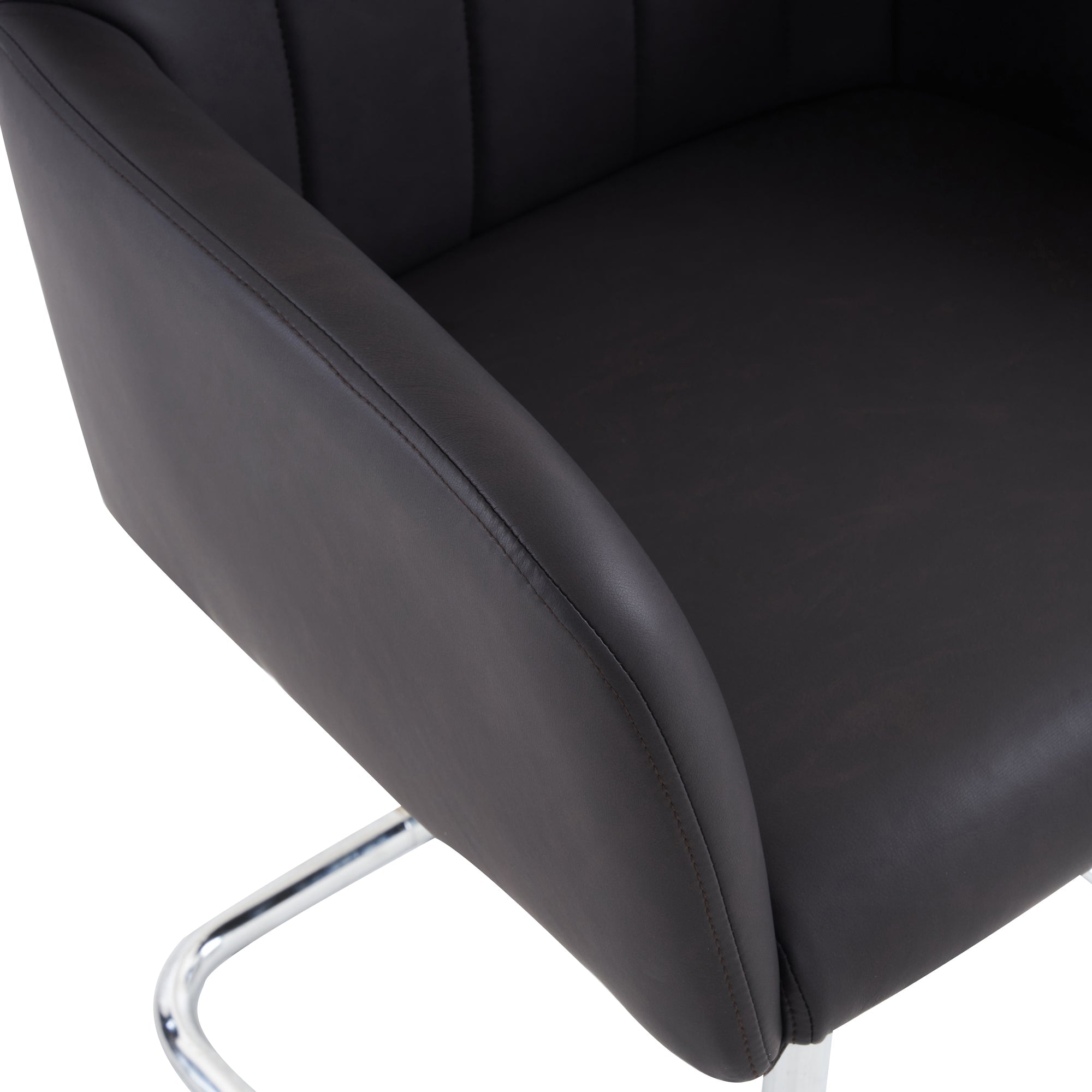 Logidon set van 2 eetkamerstoelen zwart kunstleer verticale strepen