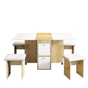 Logidon Eettafelset Wit Eiken 120x80x75cm met Vier Stoelen