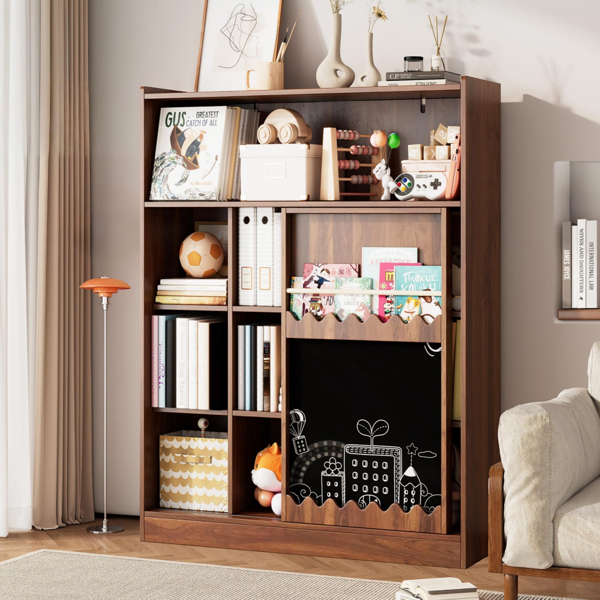 Logidon boekenkast met plank 120 x 38,5 x 151,5 cm walnoot