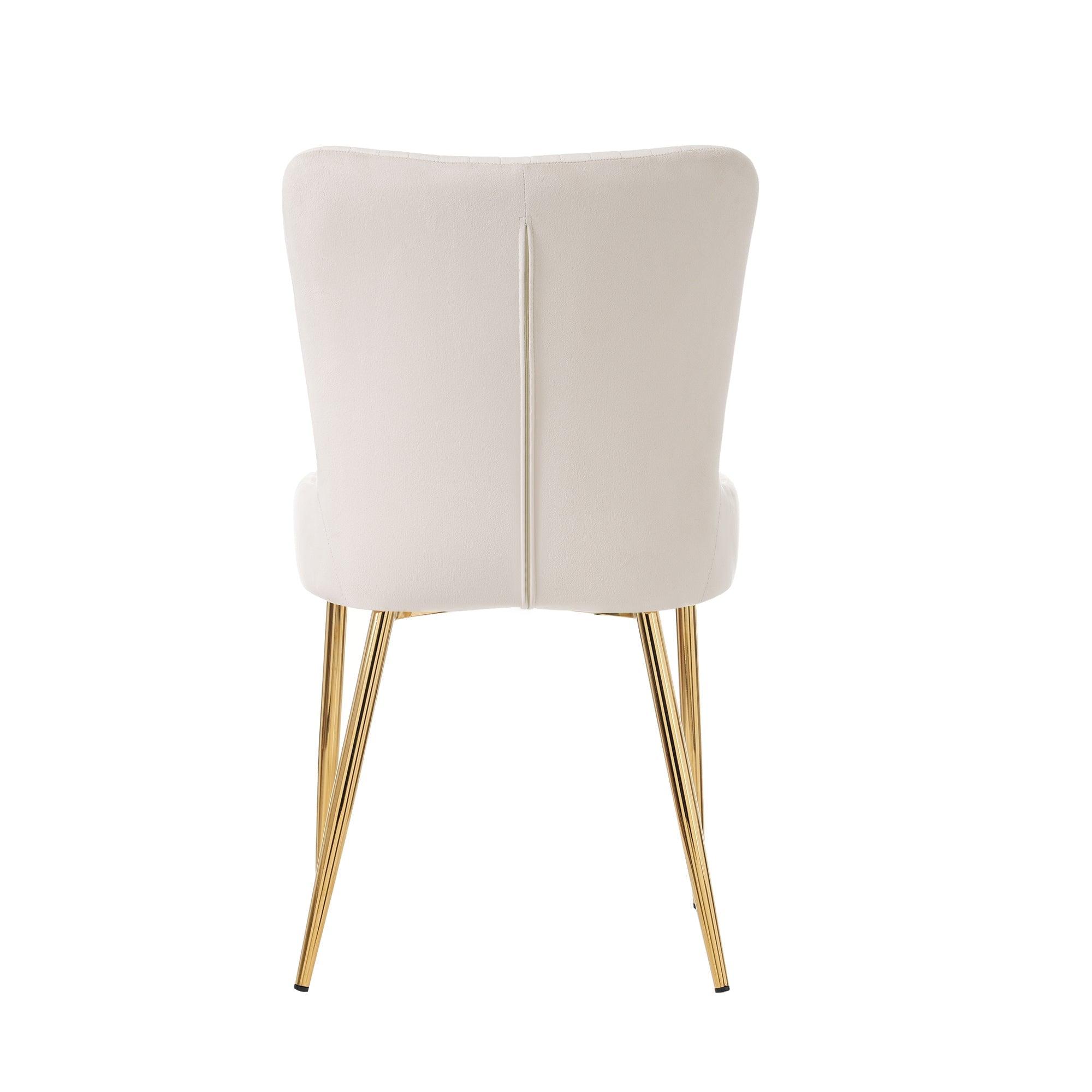 Logidon fluwelen eetkamerstoelen beige, set van 6 met goudkleurige metalen poten