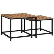 Logidon set van 2 bijzettafels naturel houtlook staal industrieel design
