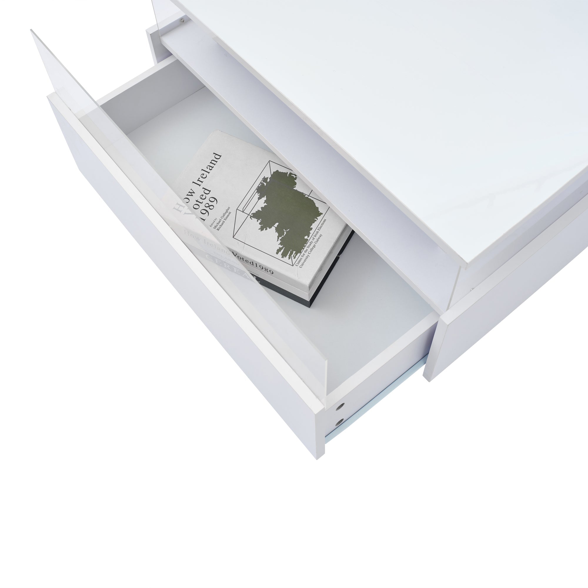 Logidon witte hoogglans salontafel 70x70x41 cm met LED-verlichting
