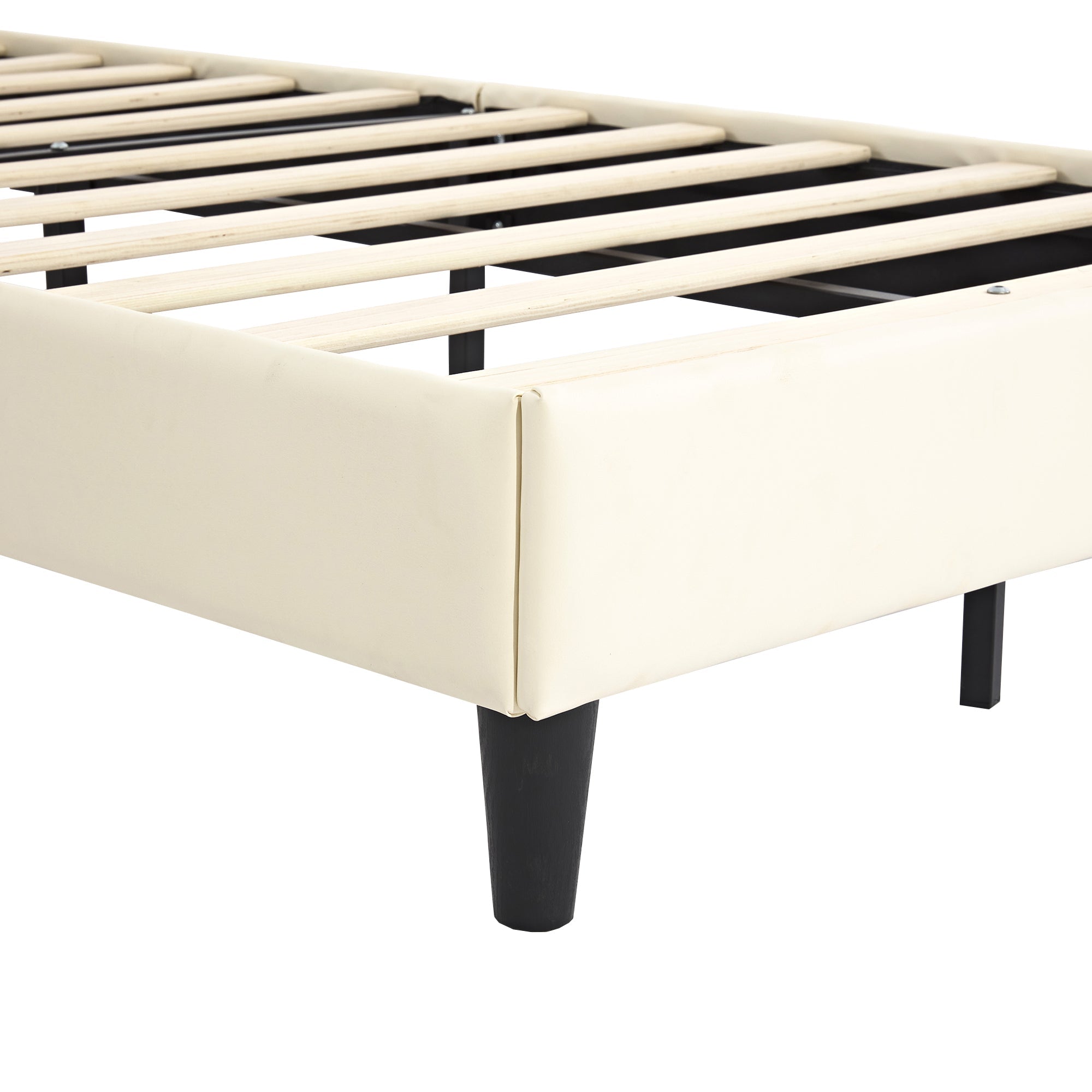 Logidon gestoffeerd bed 90x200 kinderbed wit blauw met zachte beschermranden