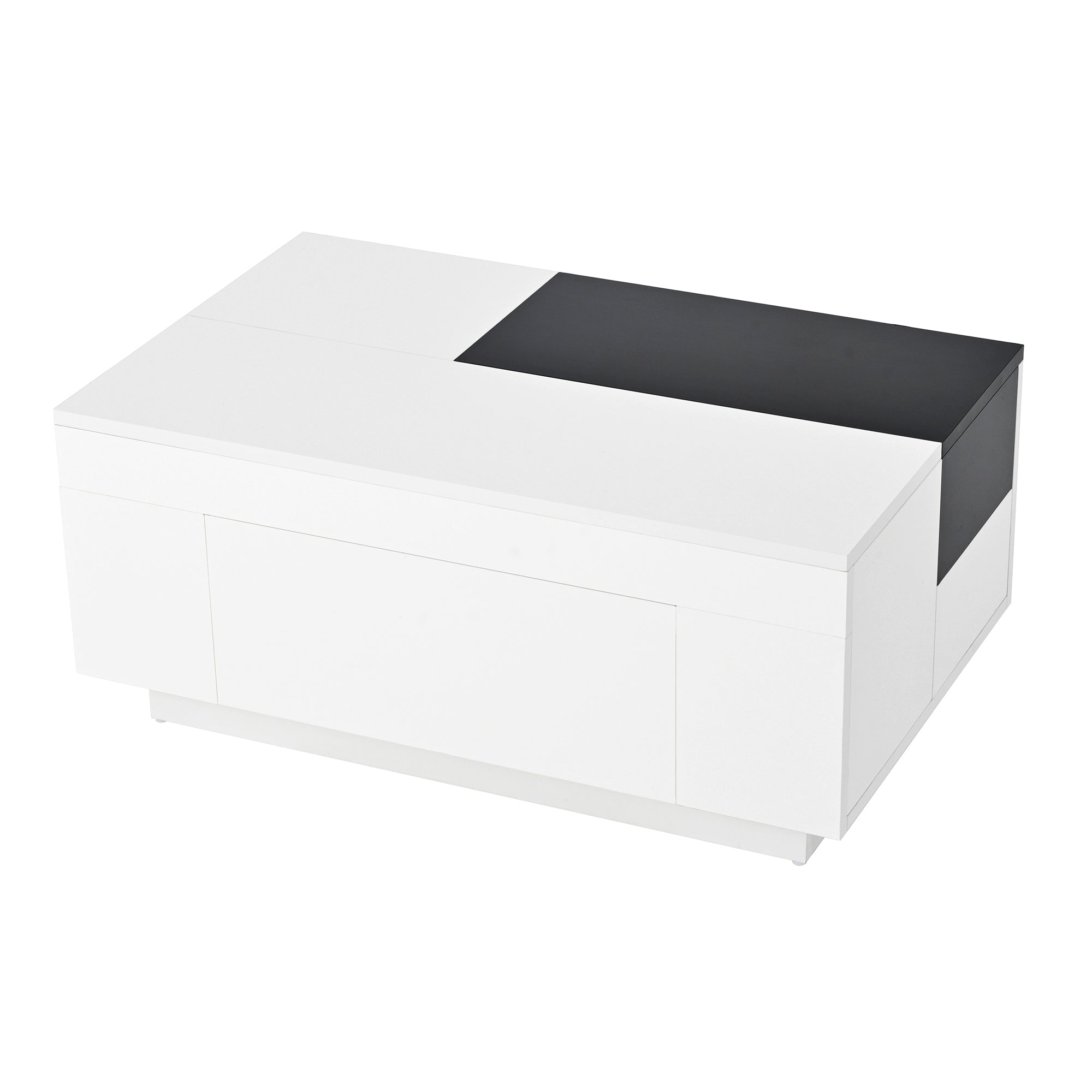 Logidon hoogglans salontafel met LED verlichting uitschuifbaar 80x50 wit
