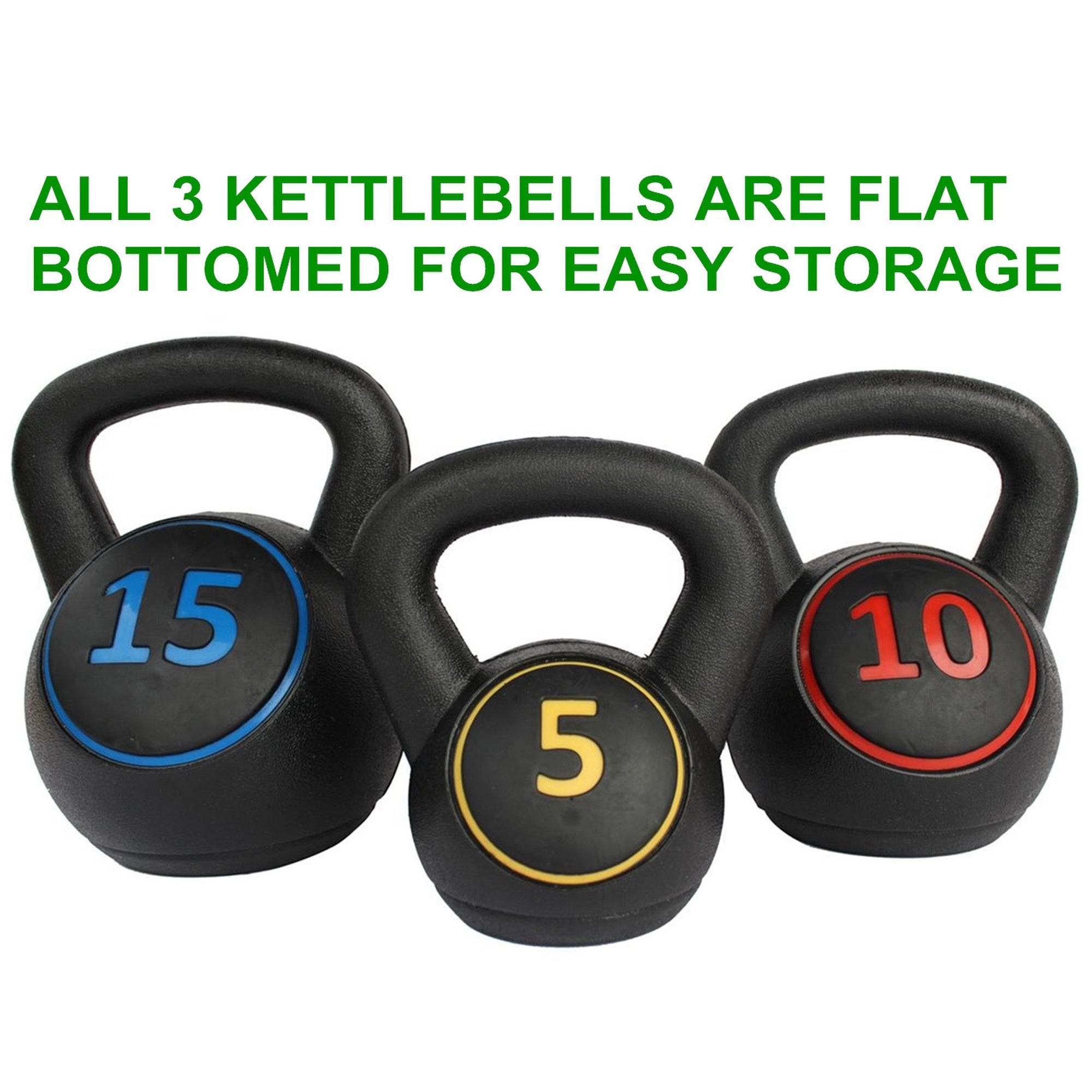 Logidon Kettlebell Set 5 10 15 LB with non-slip handle for home