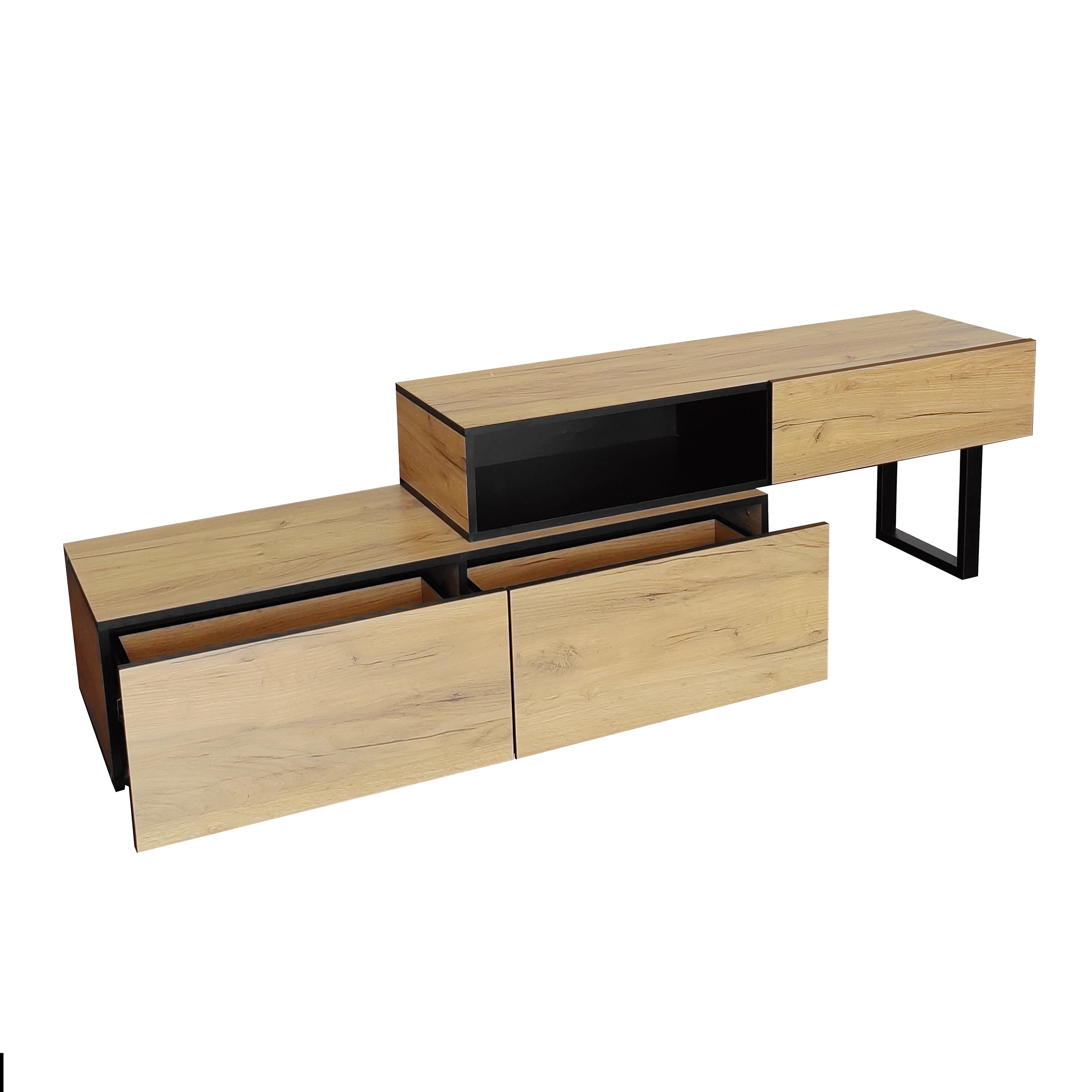 Logidon Adjustable TV Cabinet Combination 135-200cm Three Drawers Large Compartment