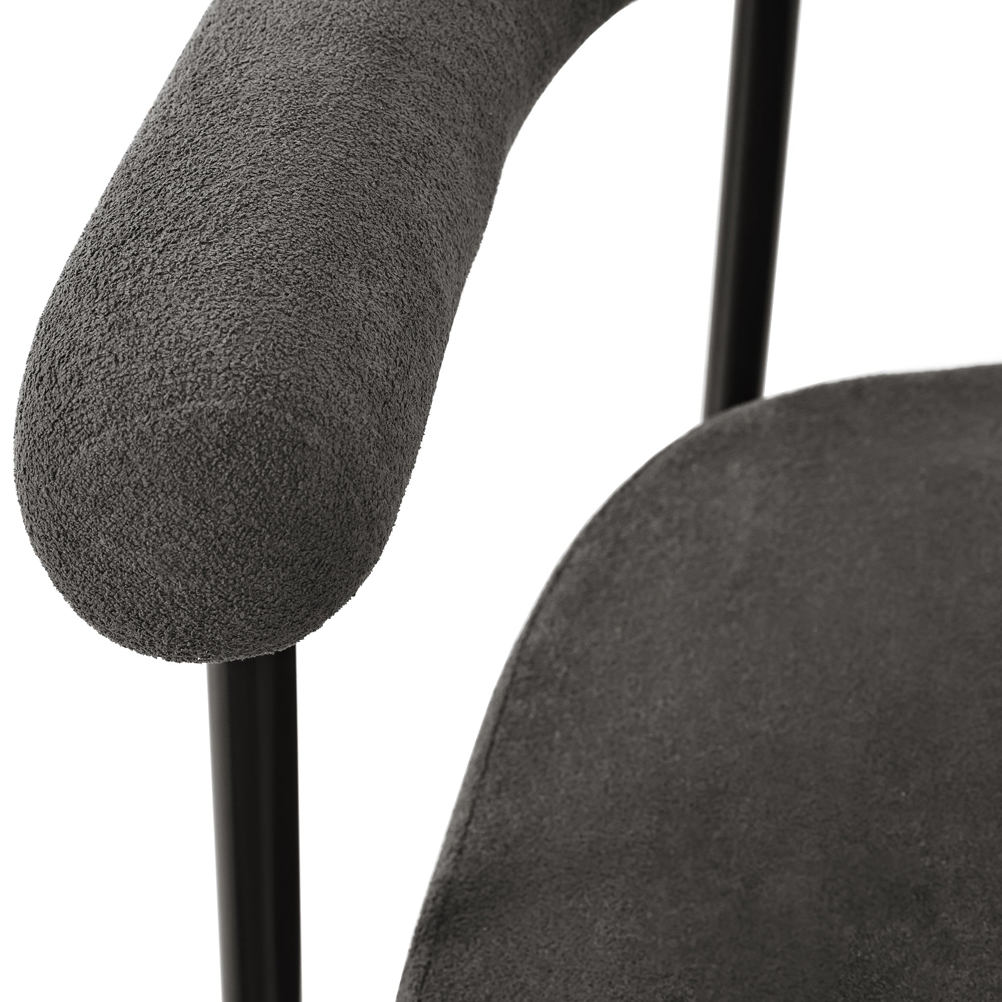 Logidon Dining Room Chairs Set of 4 Dark Gray Velvet Ergonomic W70 D62 cm