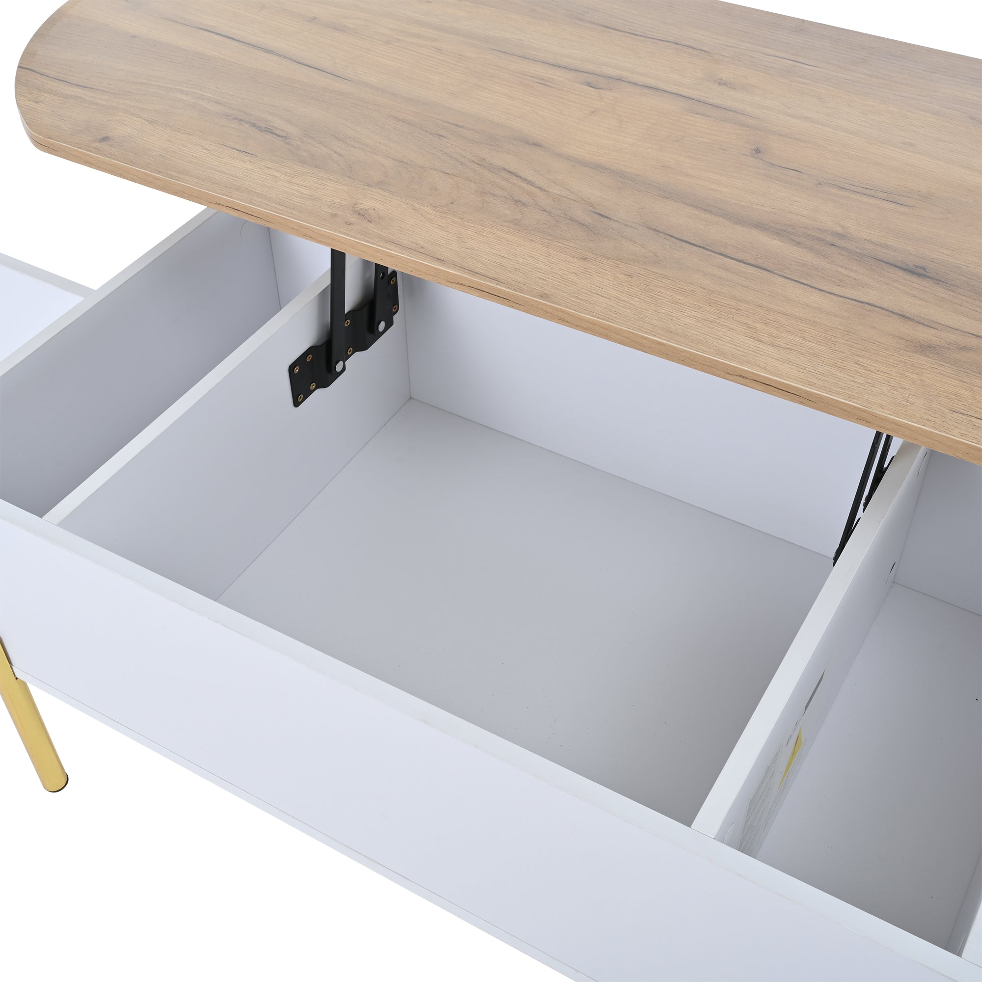 Logidon Verstelbare Salontafel 120x50x43 cm Met Opbergruimte Wit Hout