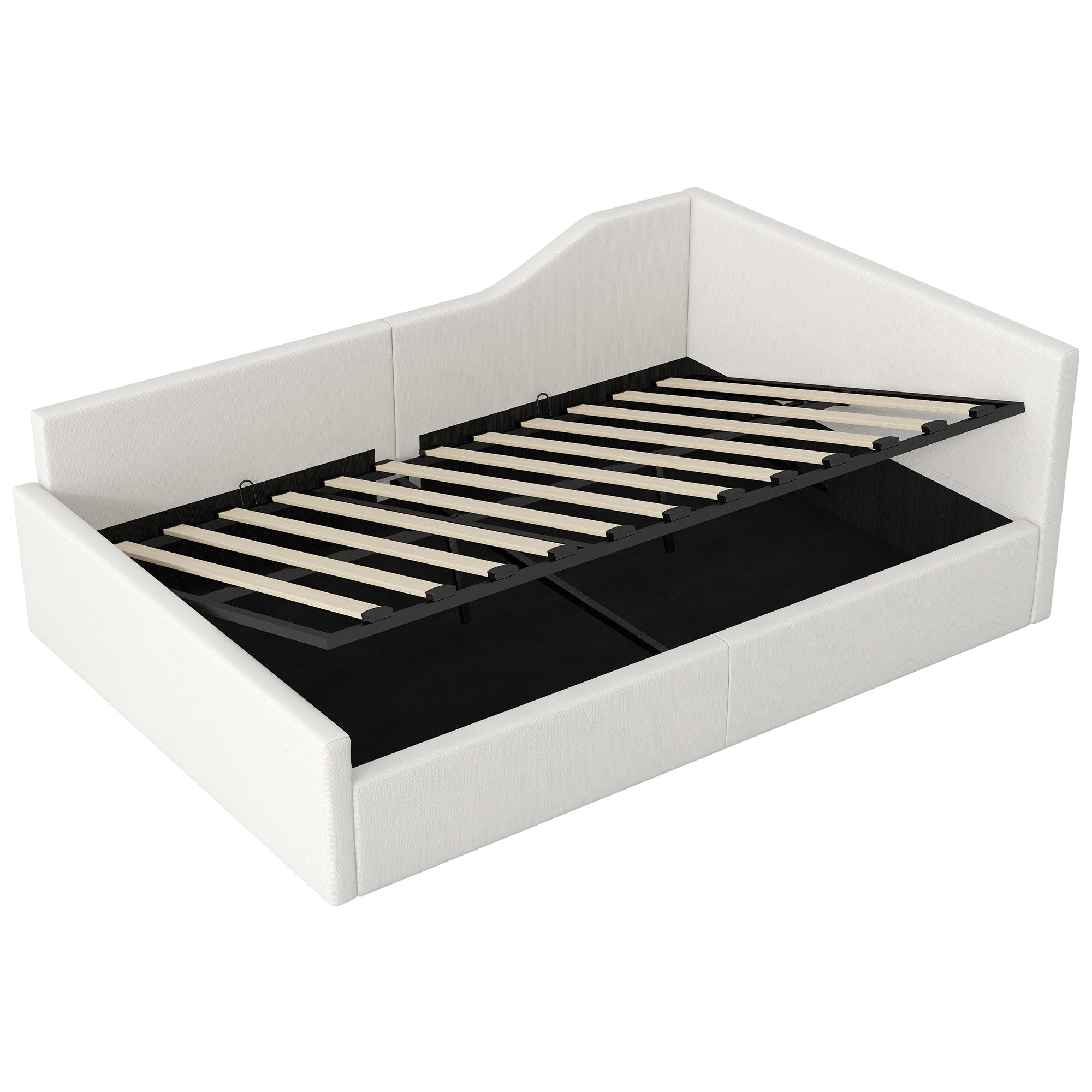 Logidon gestoffeerd dagbed 140x200 met opbergruimte beige