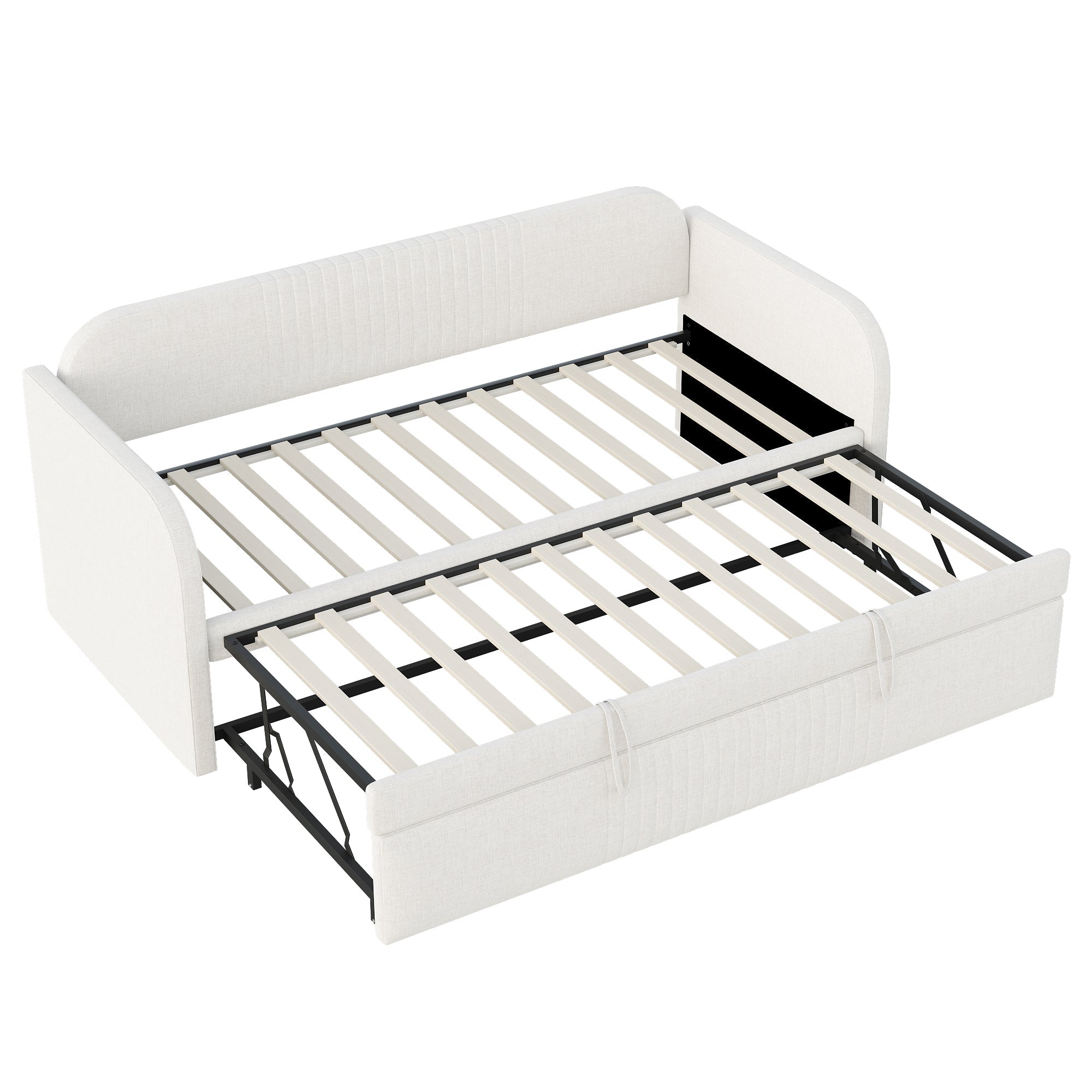 Logidon gestoffeerd bed slaapbank 90/180 lattenbodem beige