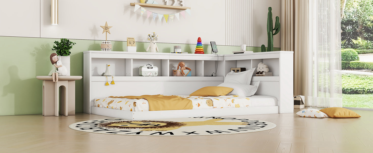 Logidon daybed 90x200 slaapbank lattenbodem stopcontact USB wit