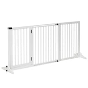 Logidon deur hek hond wit hout 113-166x36x71 cm