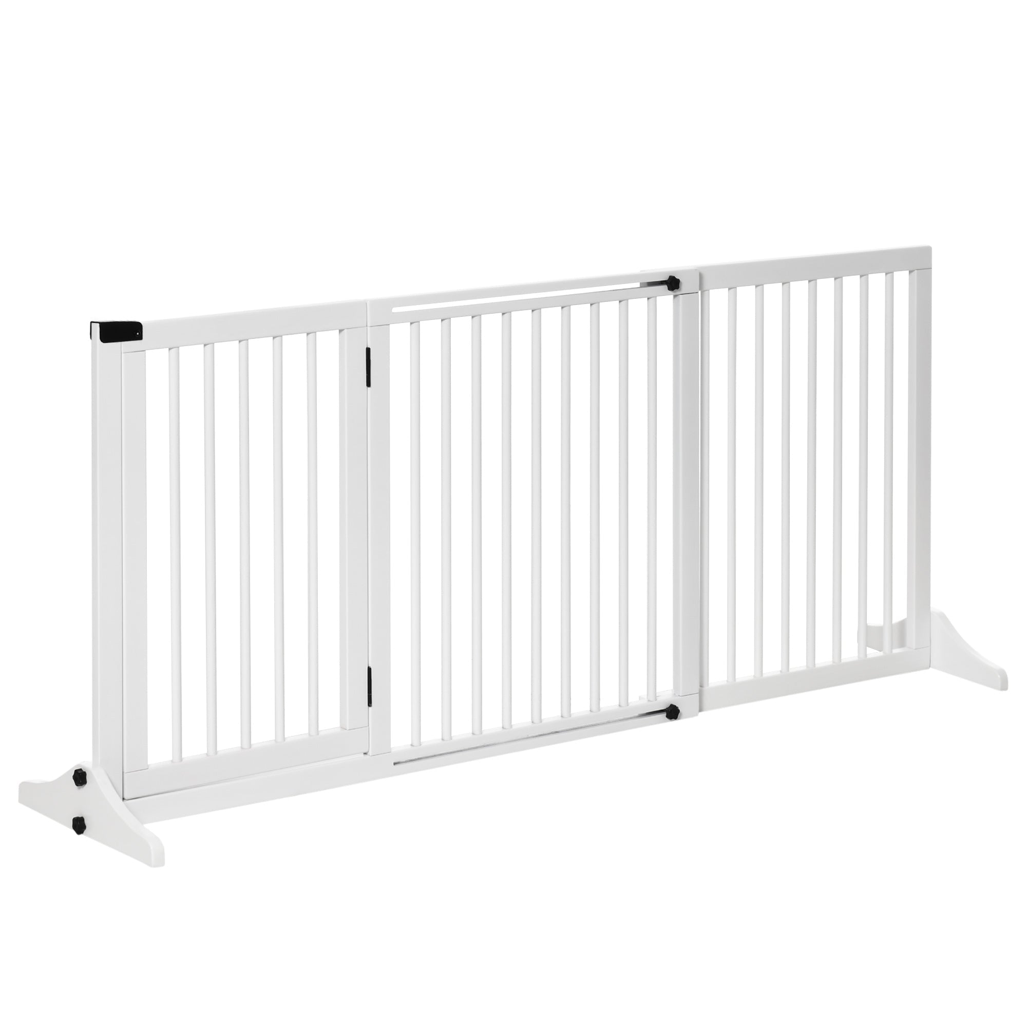 Logidon deur hek hond wit hout 113-166x36x71 cm
