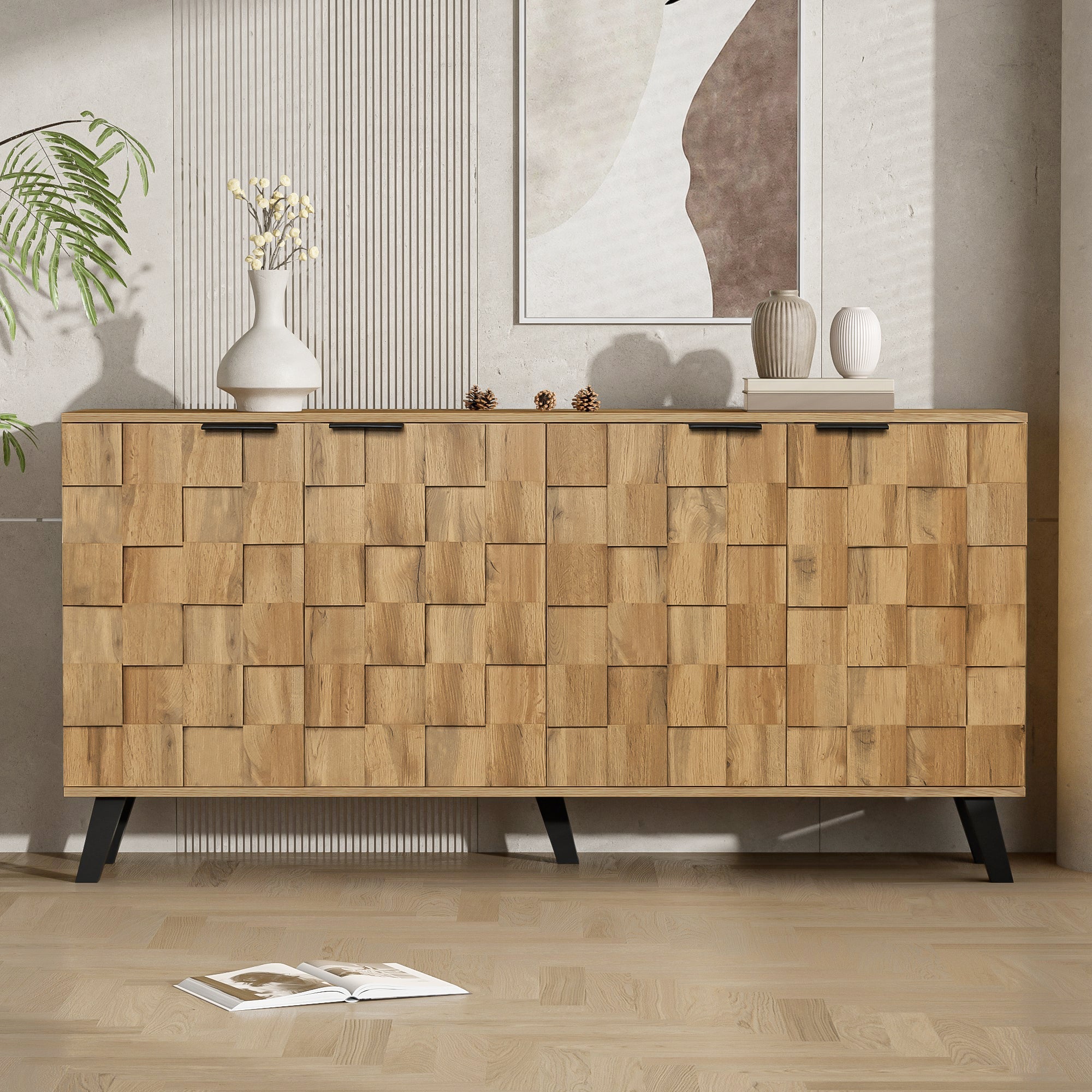 Logidon Modern dressoir vier deuren 160,5 x 35,5 x 78 cm