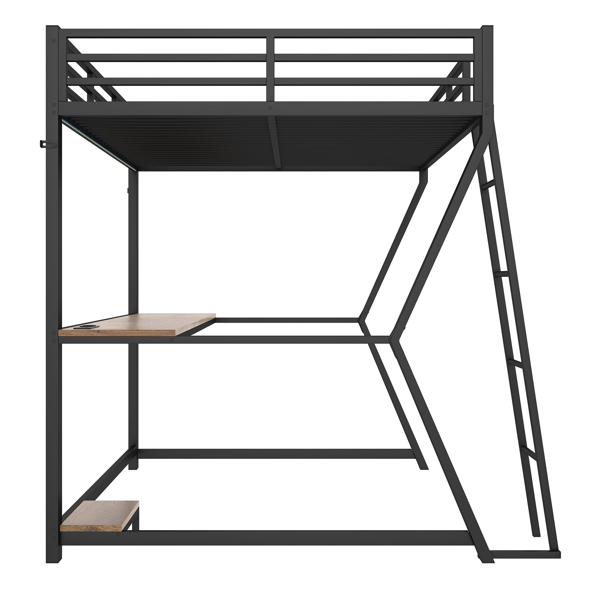 Logidon loft bed 140x200 cm with LED lighting and desk