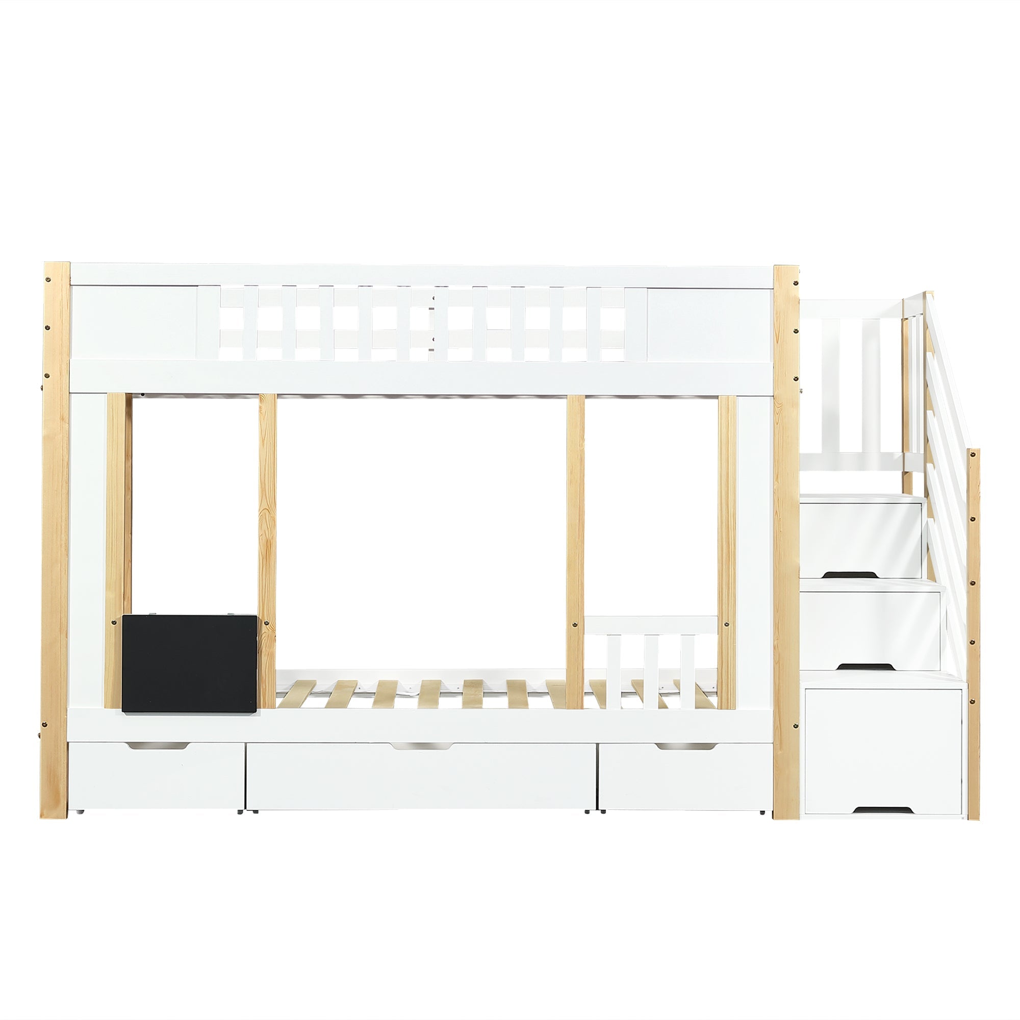 Logidon stapelbed kinderhoogslaper met trapkast opbergruimte 90x200