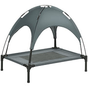 Logidon PawHut Outdoor Hondenligstoel Met Dak Grijs 76x61x73cm