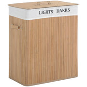 Logidon wasmand 100L met deksel naturel bamboe 52x32x63 cm