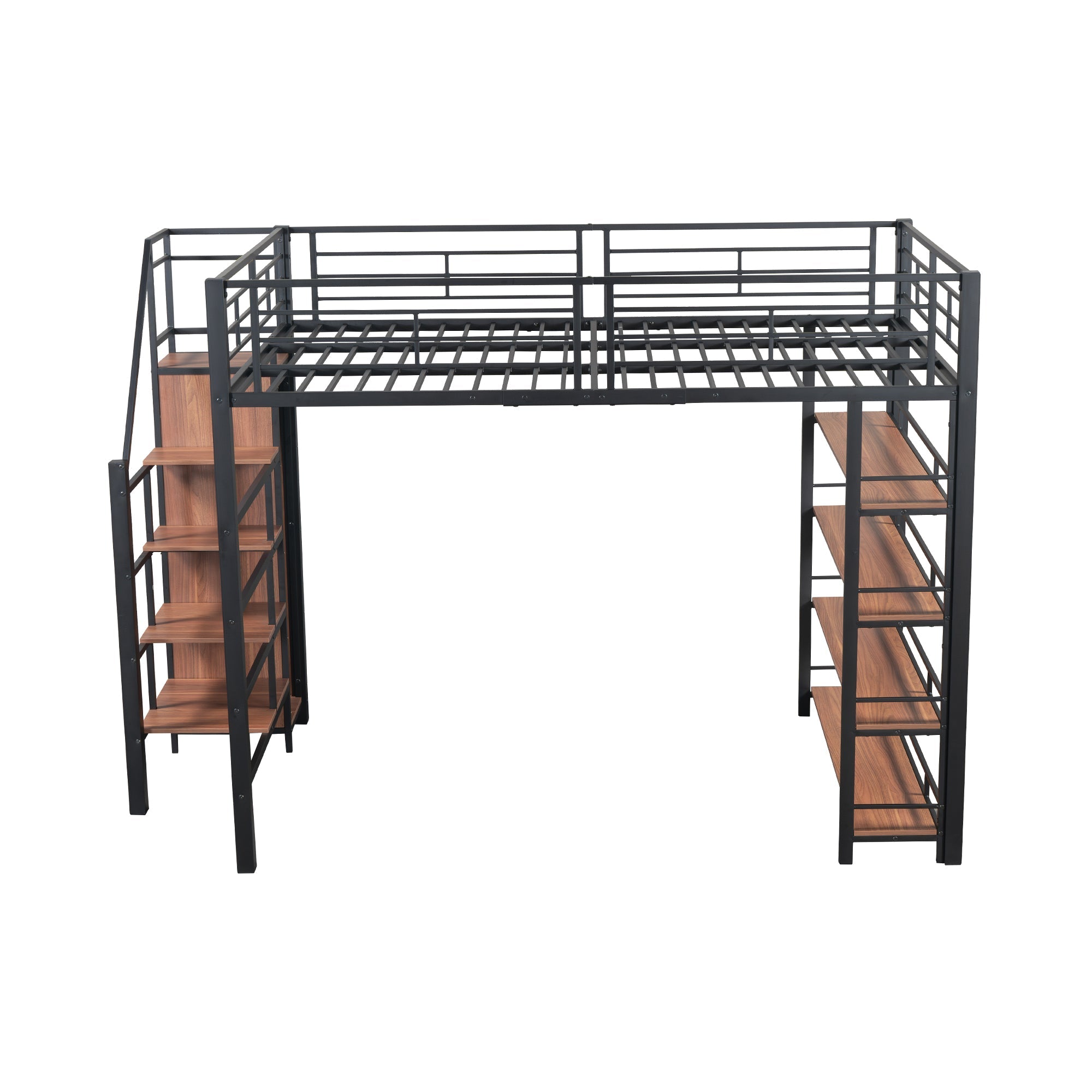 Logidon hoogslaper 140x200 met veiligheidstrap en opbergruimte zwart