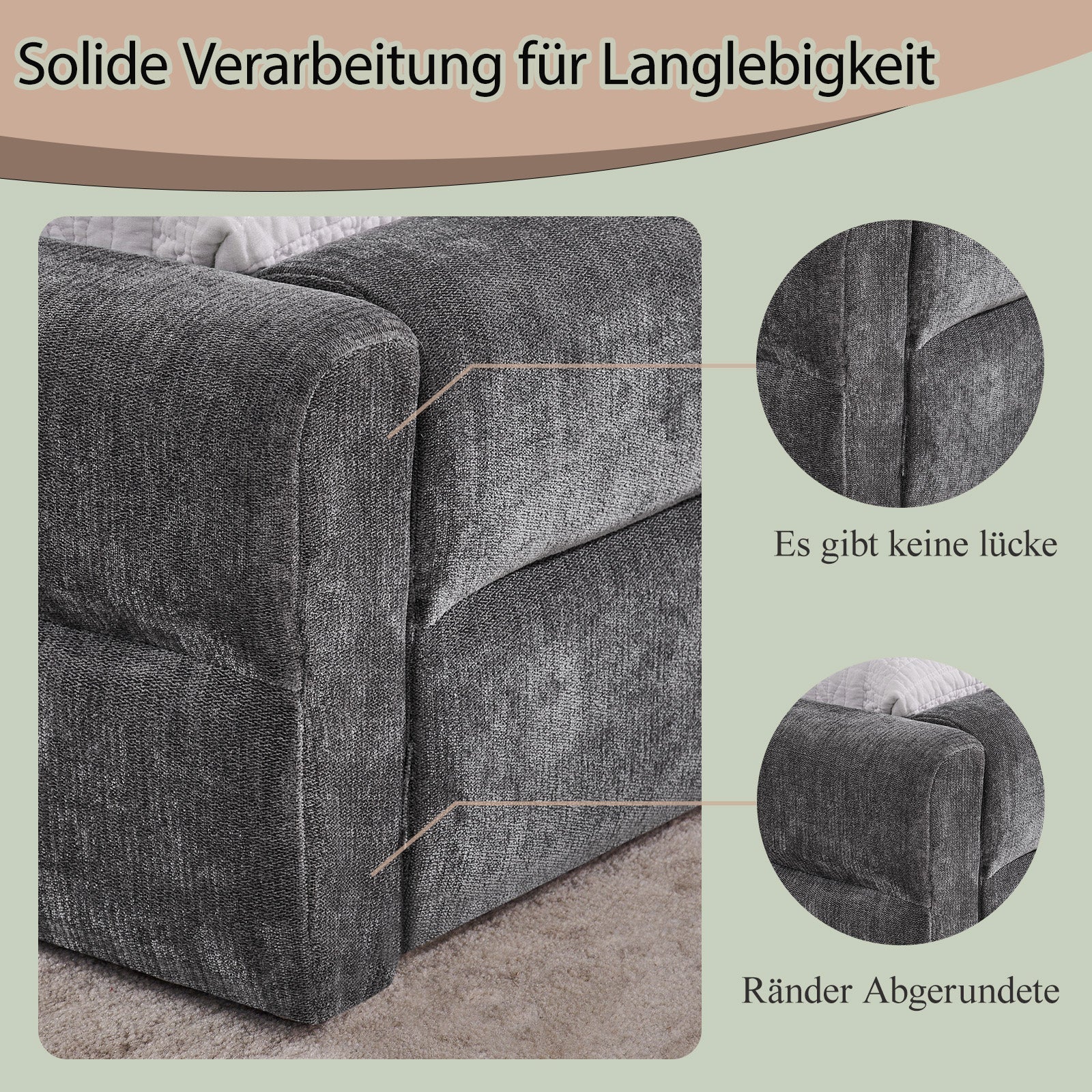 Logidon tweepersoonsbed 140x200 cm donkergrijs chenille met rugleuning