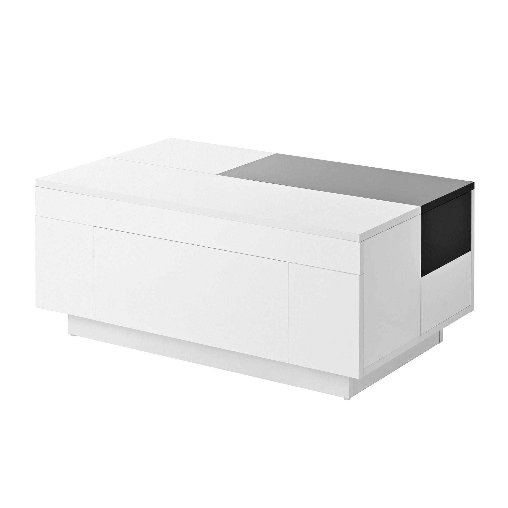 Logidon hoogglans salontafel met LED verlichting uitschuifbaar 80x50 wit