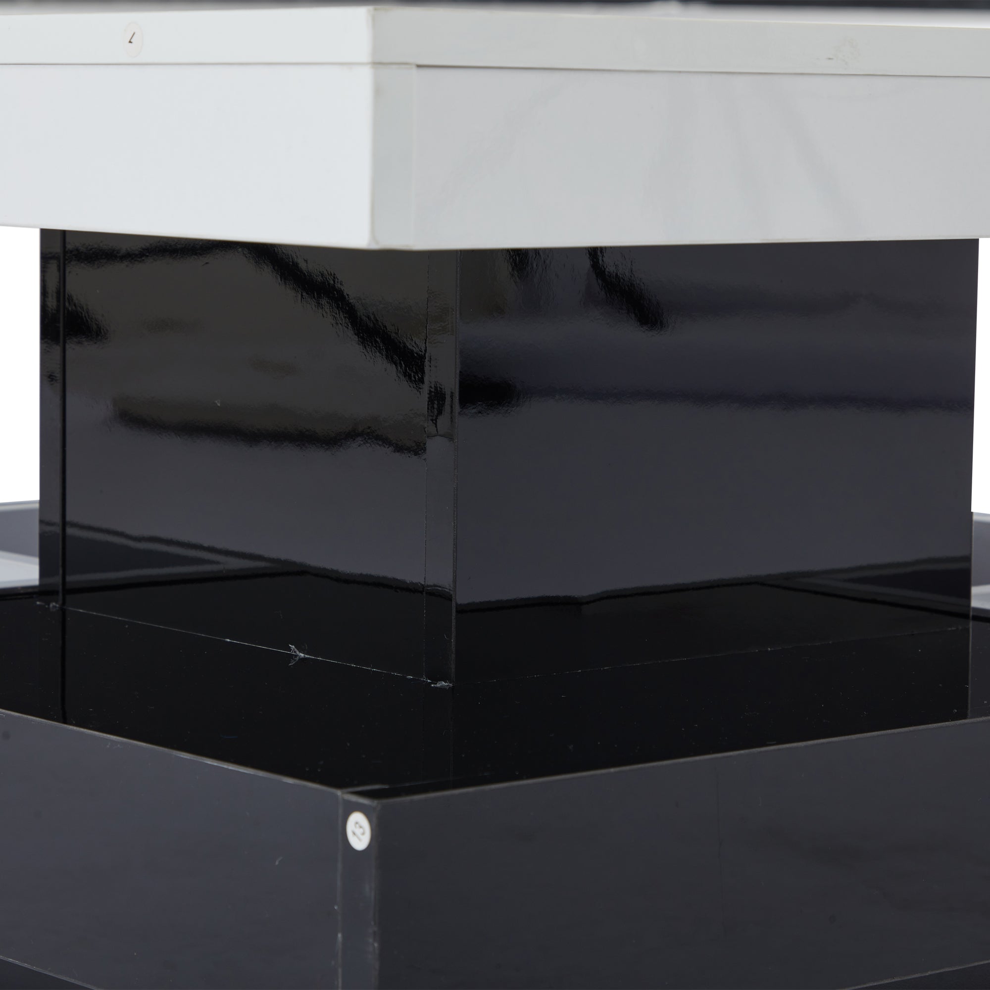 Logidon Draaibare Salontafel Wit Blad Zwart Onderstel 70x70x36