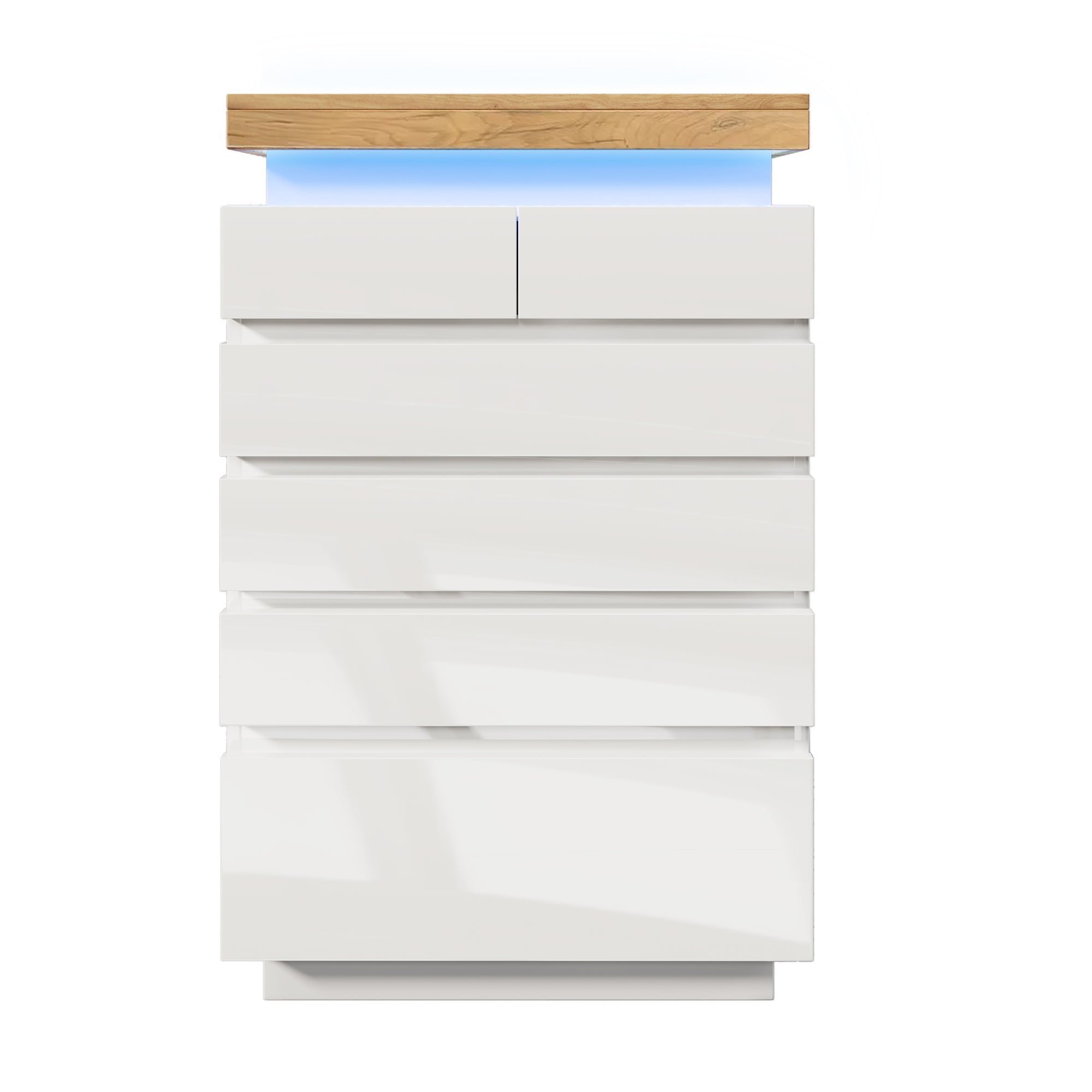 Logidon sideboard 6 drawers white 115x73x39 cm LED app control